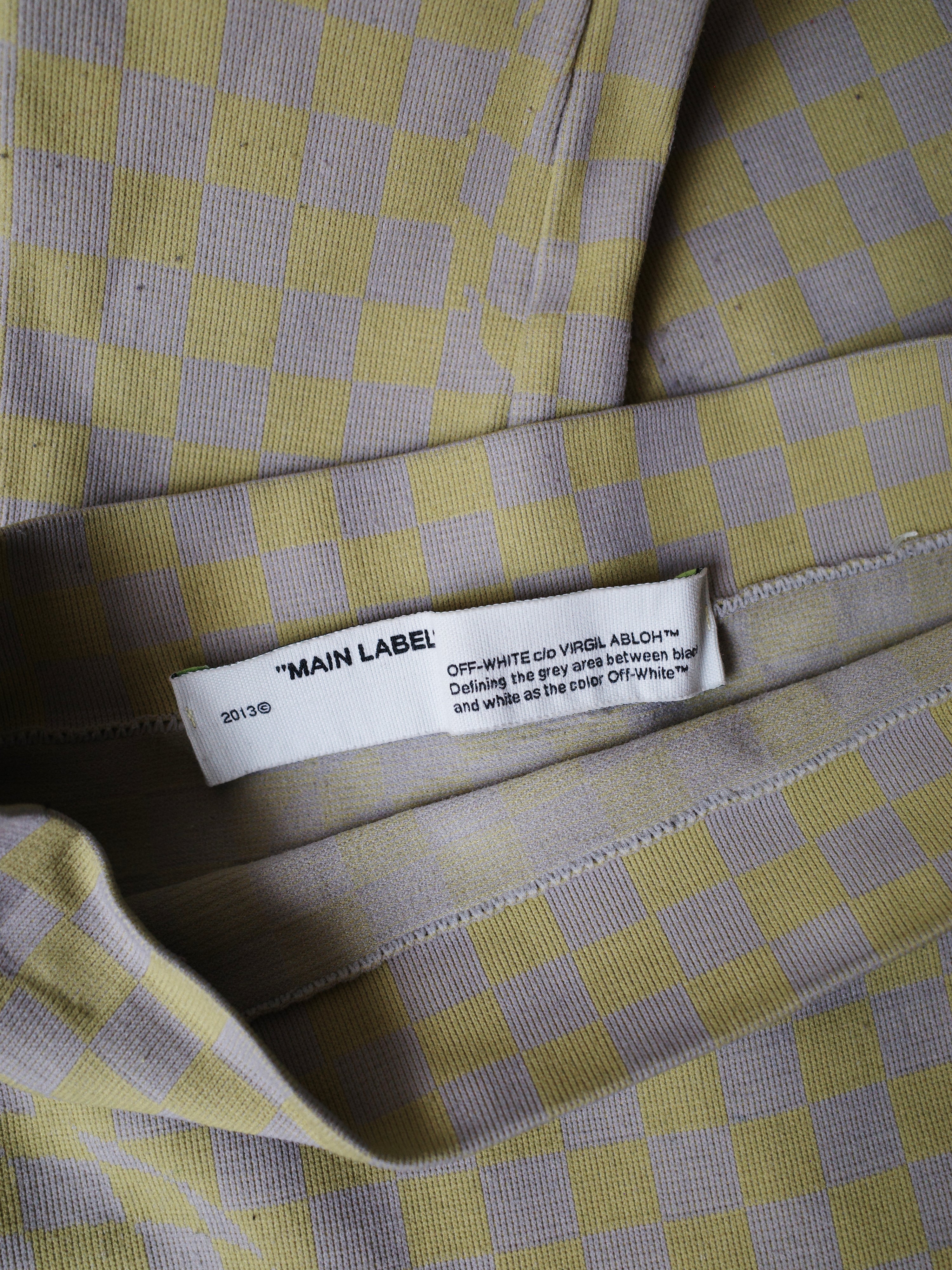 Off-White Yellow-Grey Checkered Knit Leggings – EARTH 土