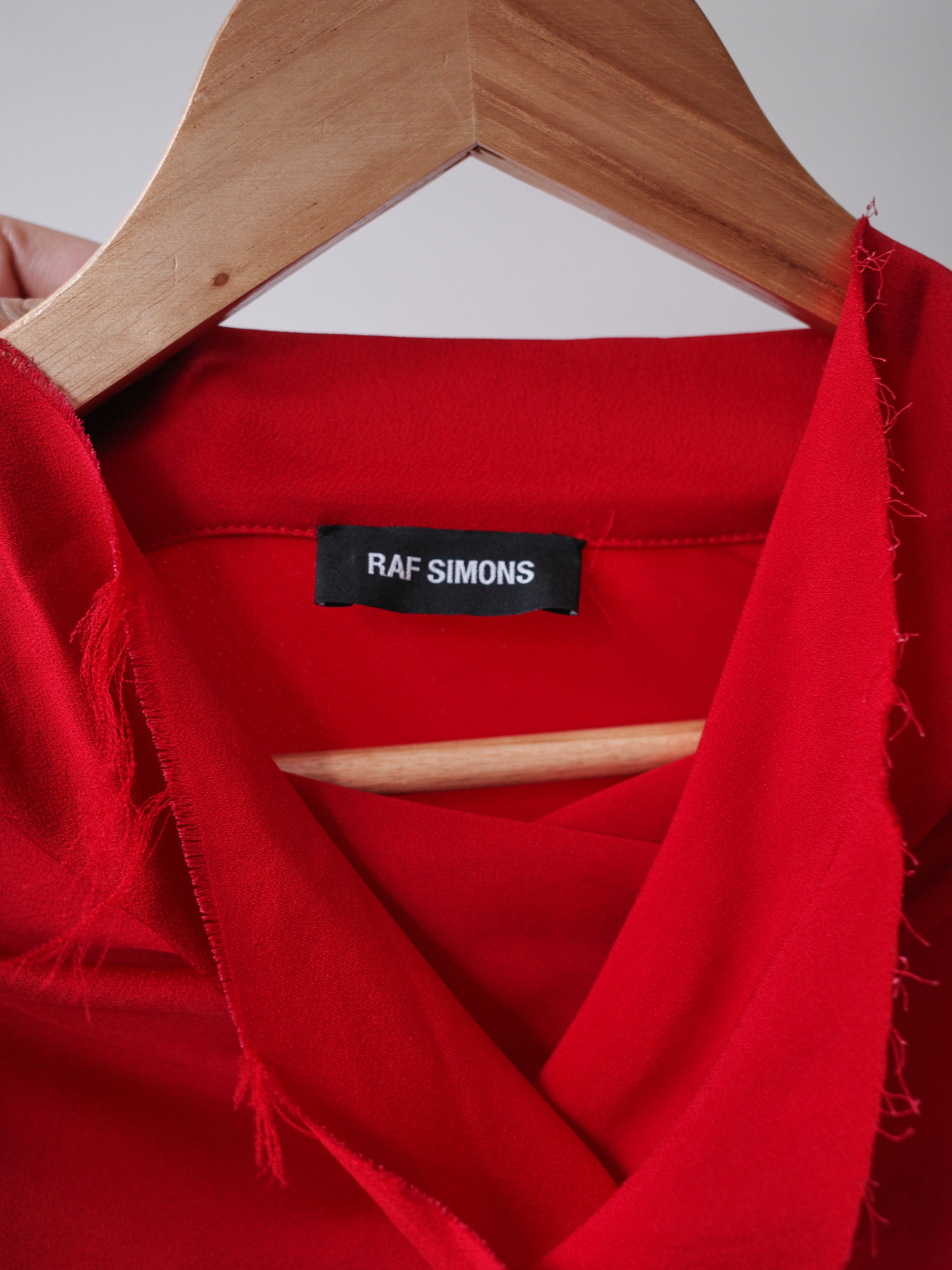 Raf Simons Red Draped Satin Dress – FIRE 火