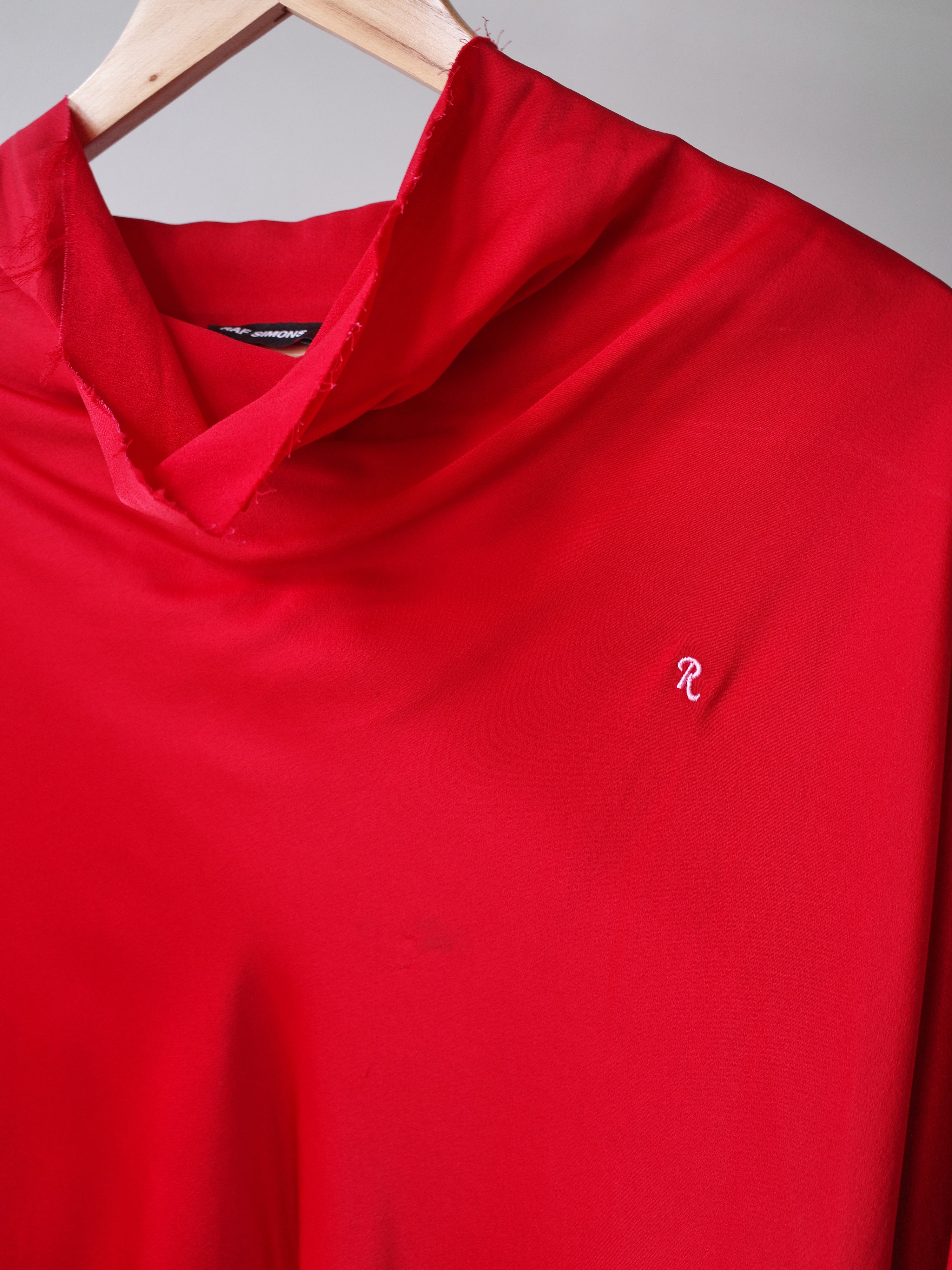 Raf Simons Red Draped Satin Dress – FIRE 火