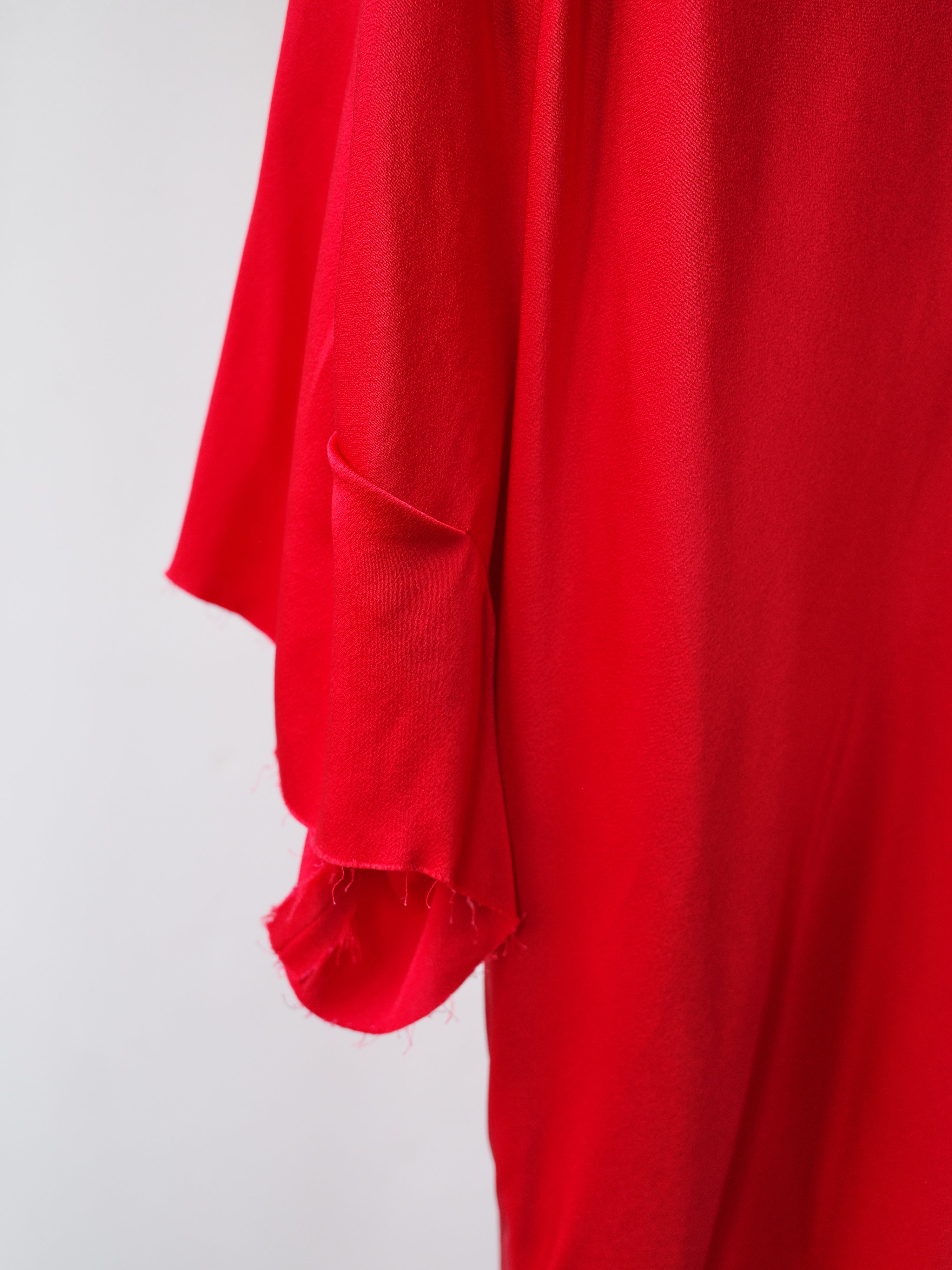 Raf Simons Red Draped Satin Dress – FIRE 火