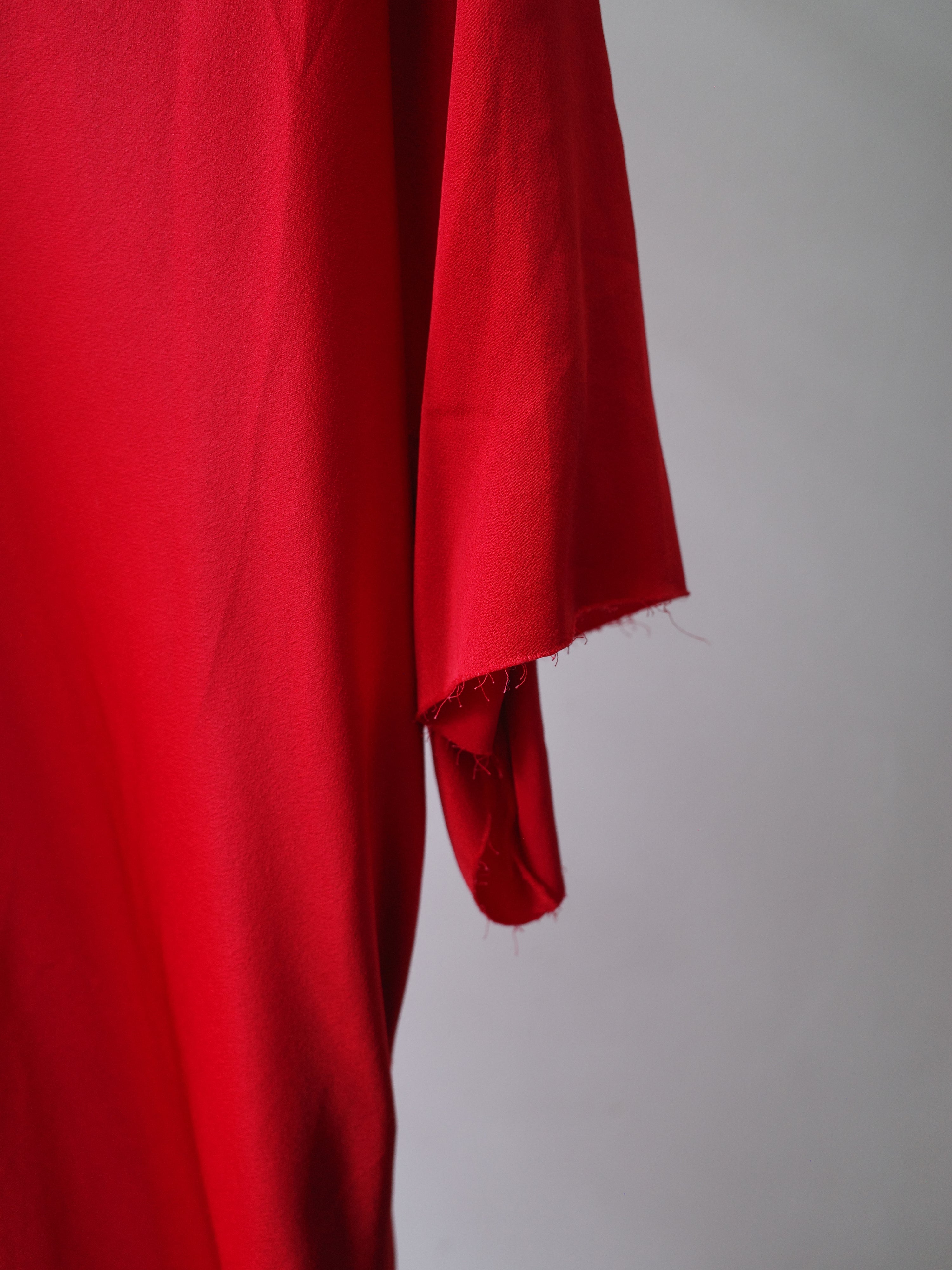 Raf Simons Red Draped Satin Dress – FIRE 火