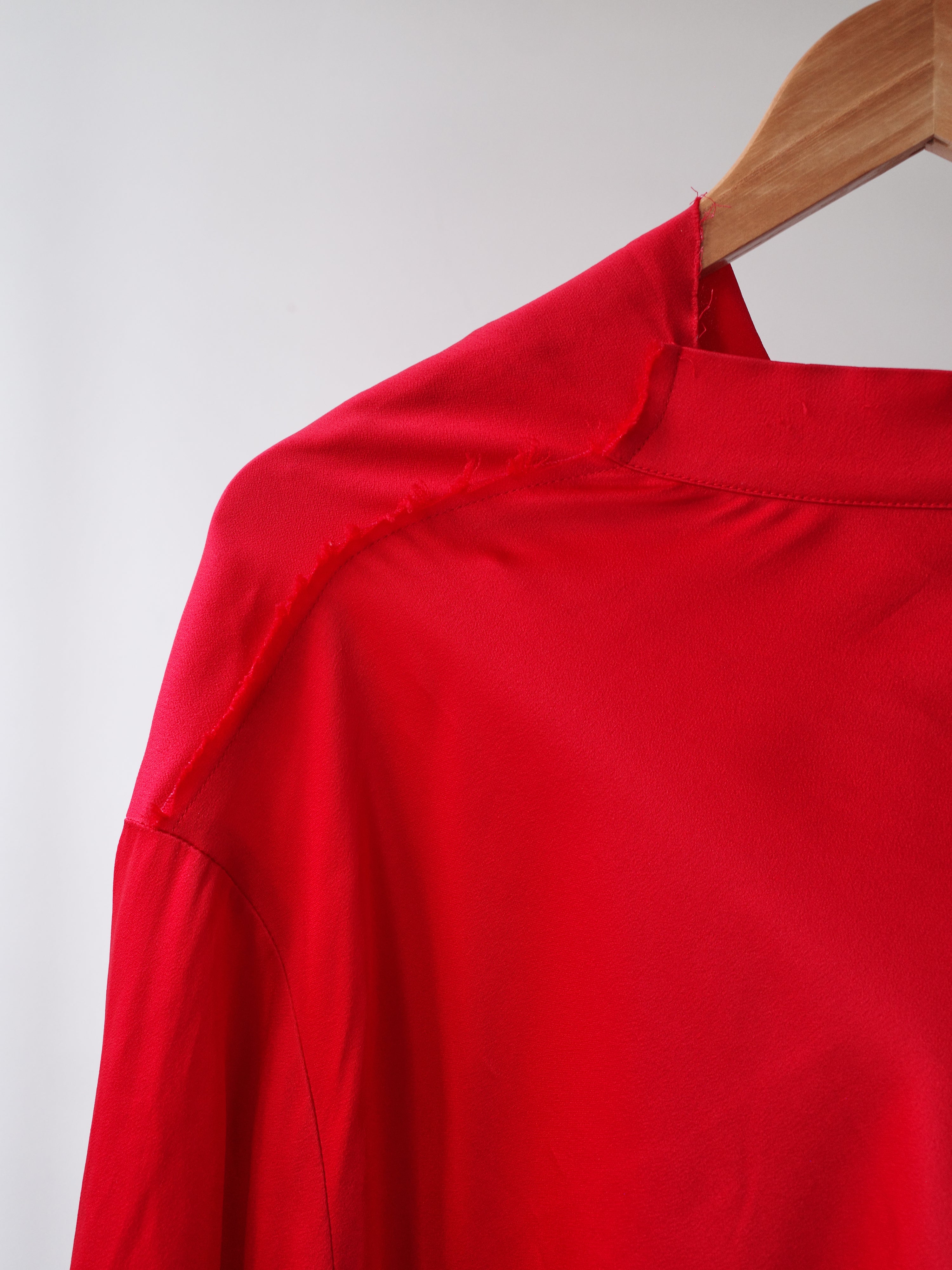 Raf Simons Red Draped Satin Dress – FIRE 火