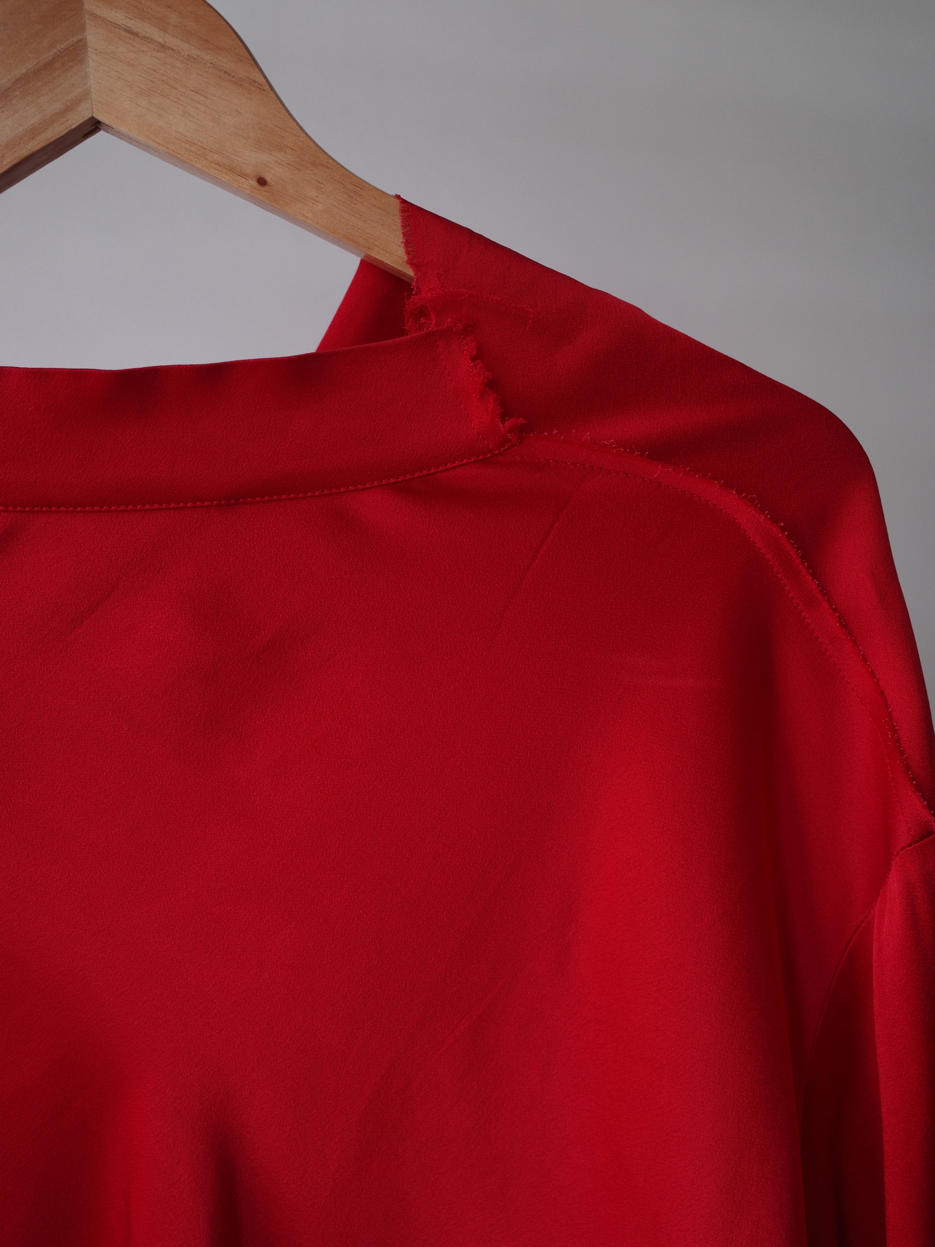 Raf Simons Red Draped Satin Dress – FIRE 火