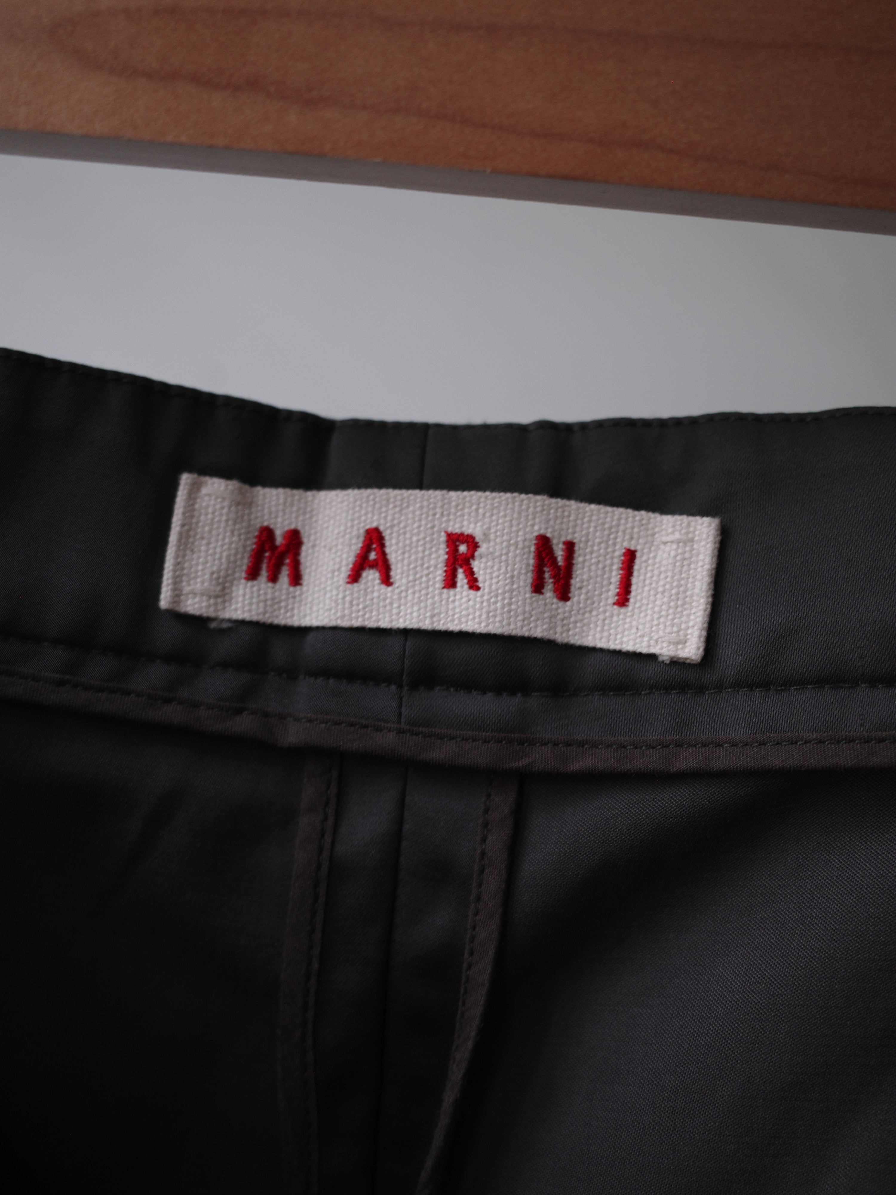 Marni Silver-Grey Satin Trousers – METAL 金