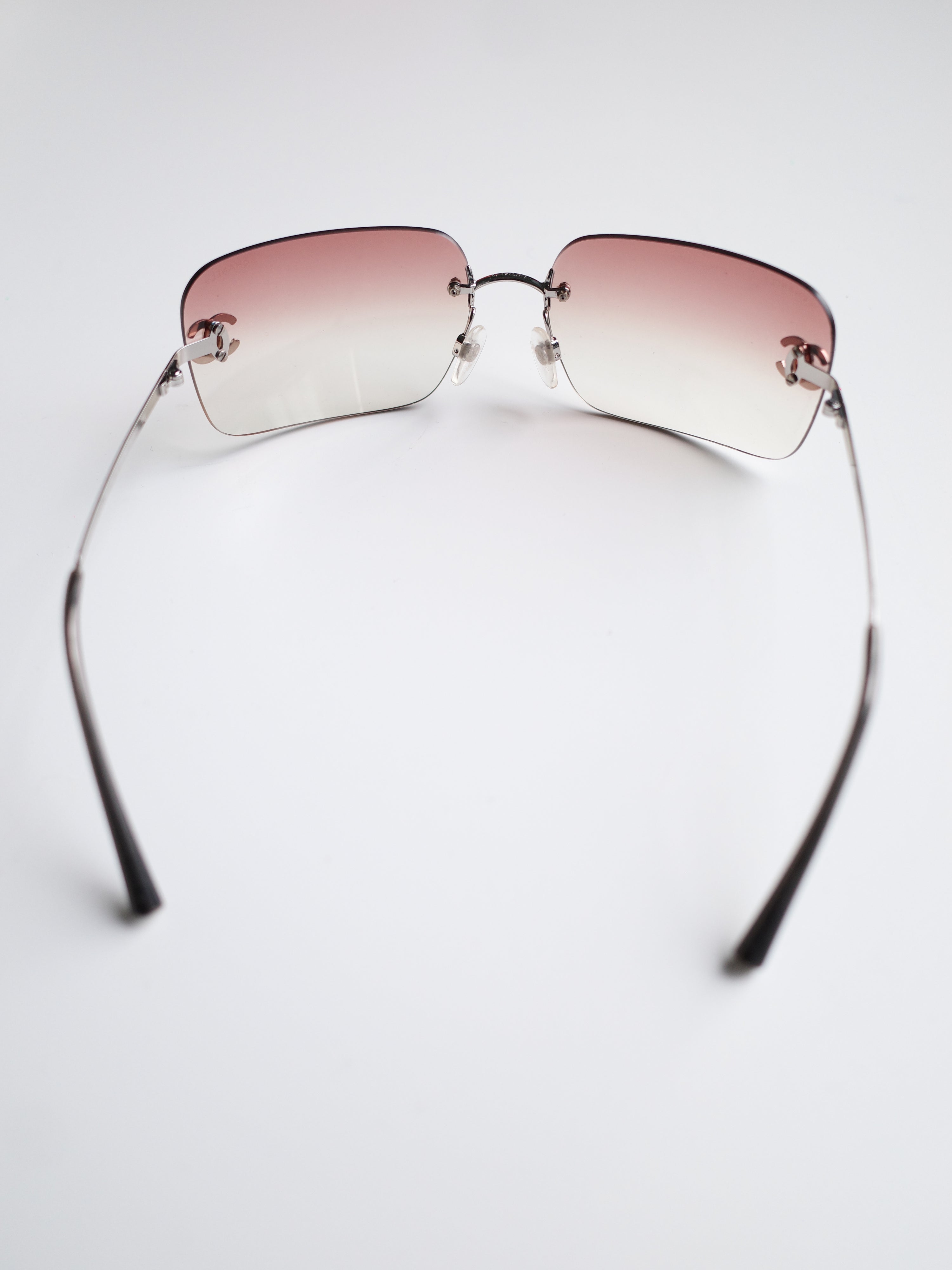 Chanel Y2K Gradient Rimless Crystal Logo Sunglasses – METAL 金