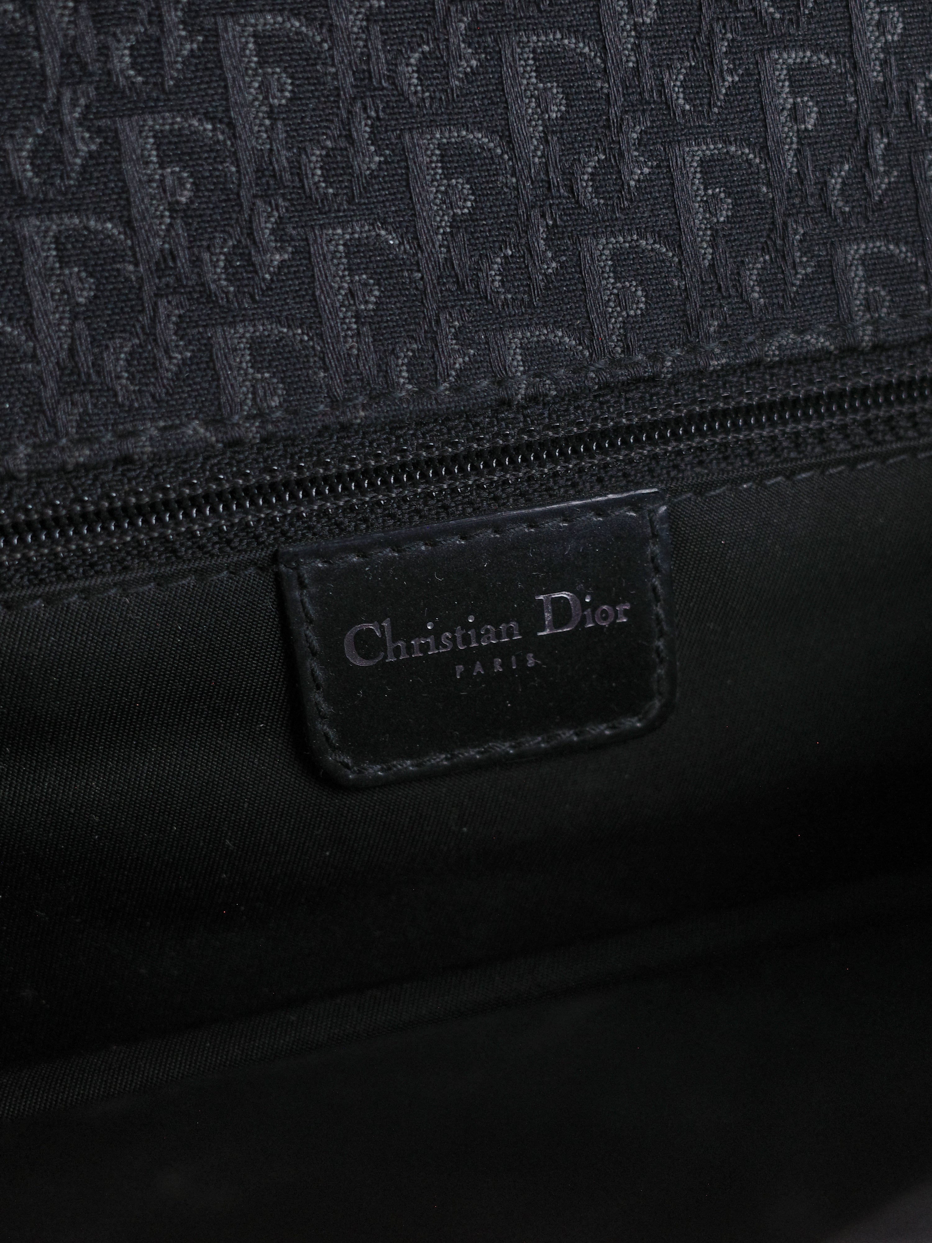Christian Dior Black & White Pierced Edge Leather Shoulder Bag – METAL 金