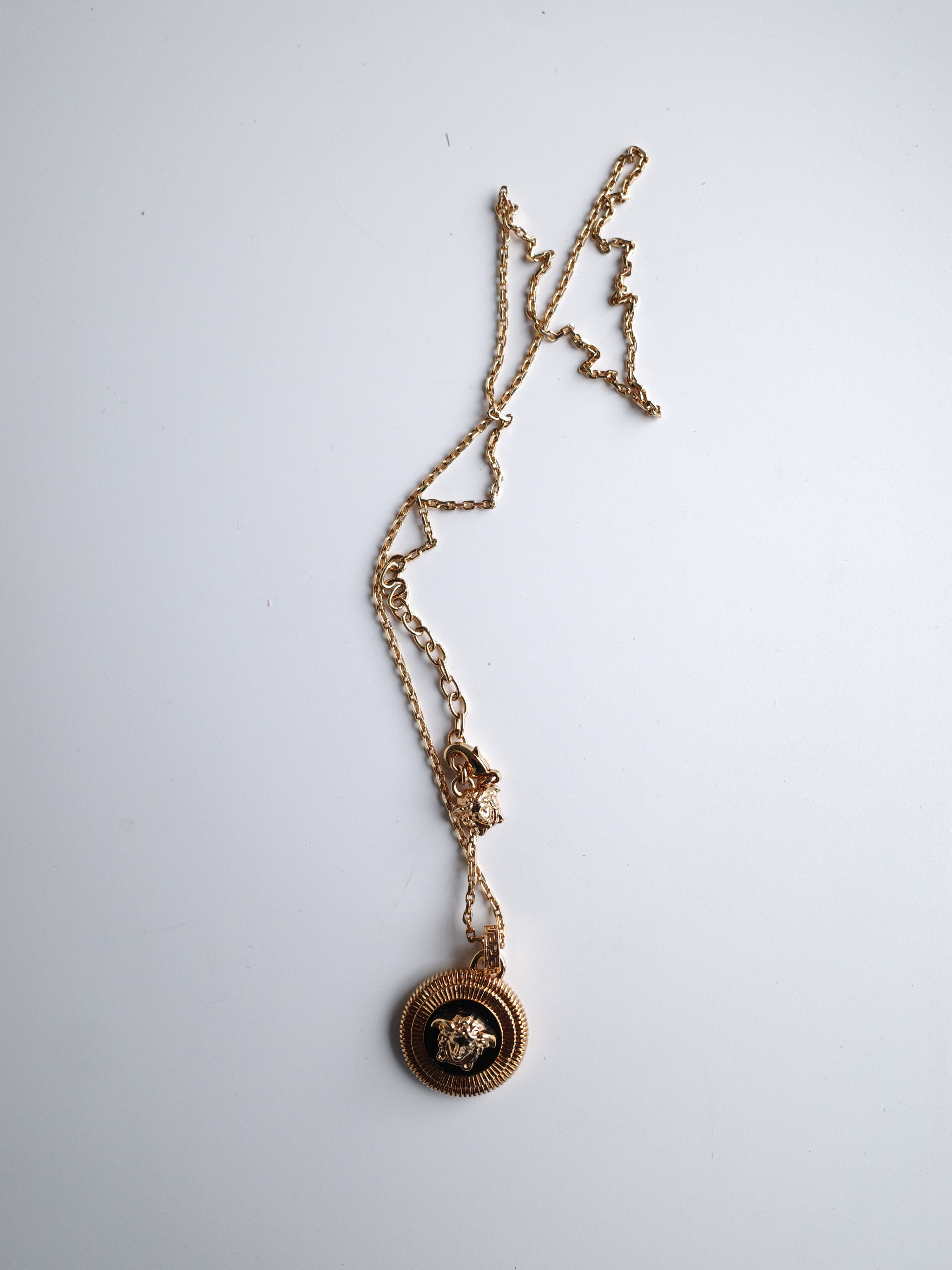 Versace Black Medusa Head Round Necklace
