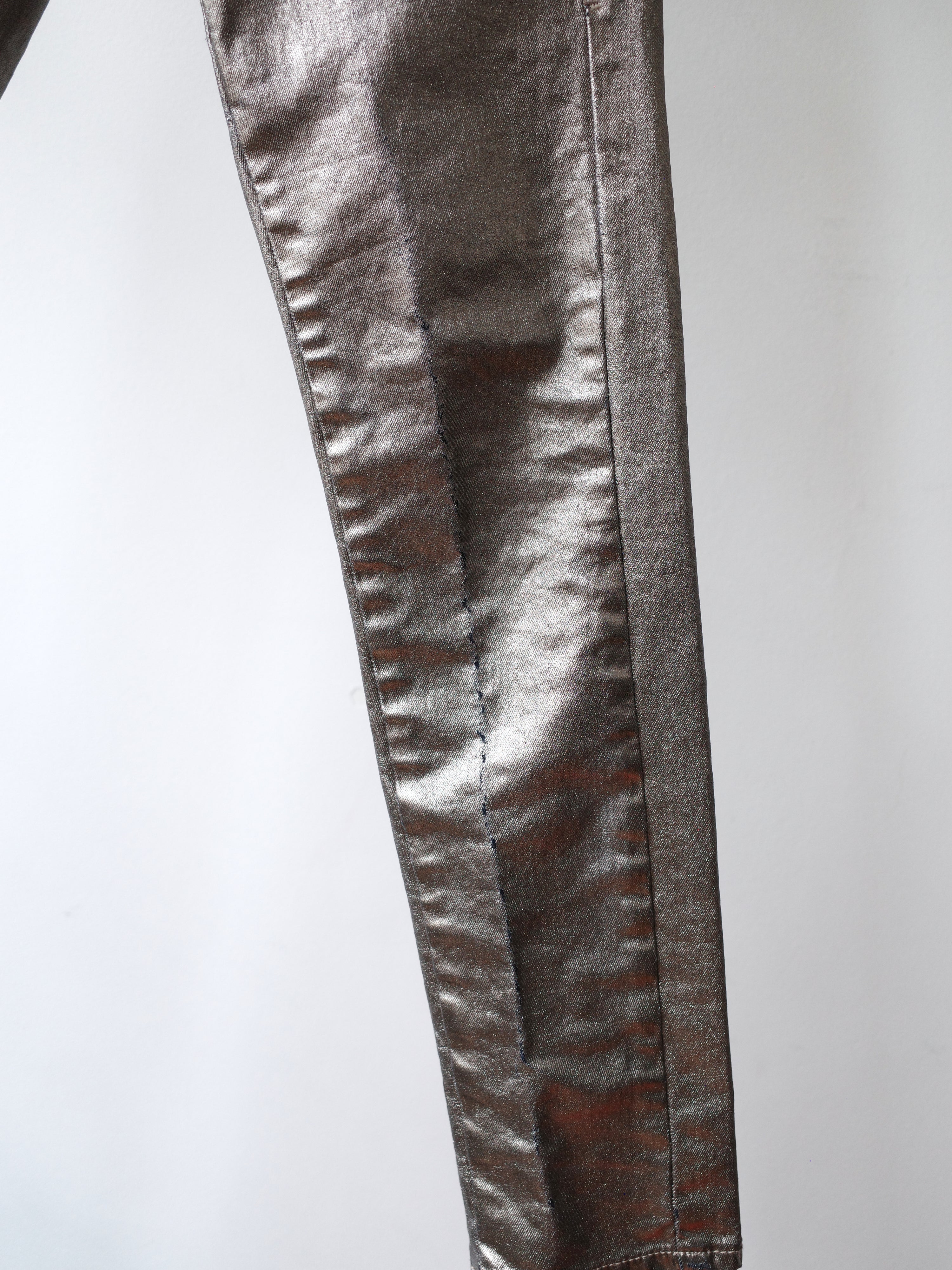 MISS SIXTY Metallic Silver Y2K Skinny Jeans – Metal 金
