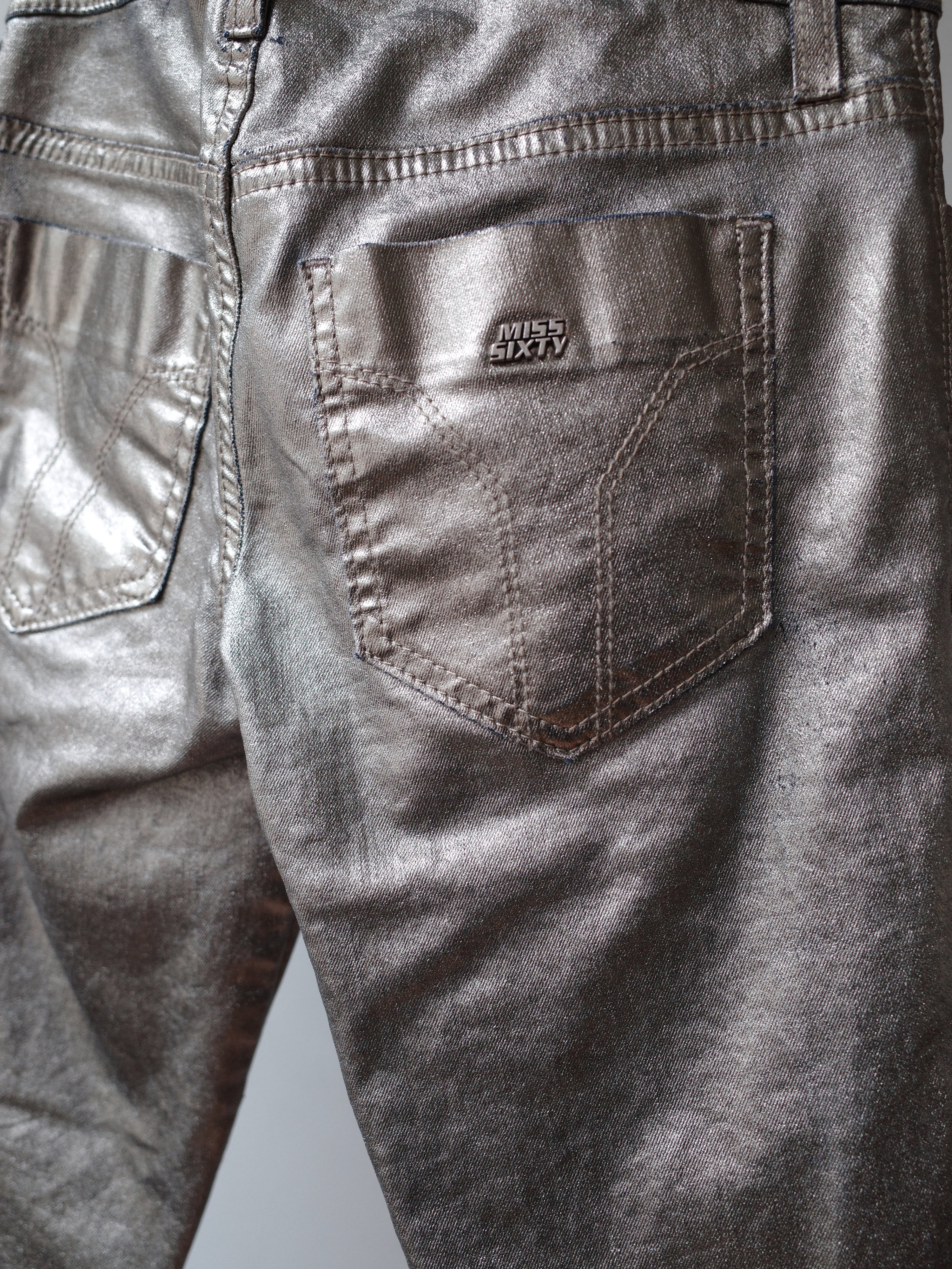 MISS SIXTY Metallic Silver Y2K Skinny Jeans – Metal 金