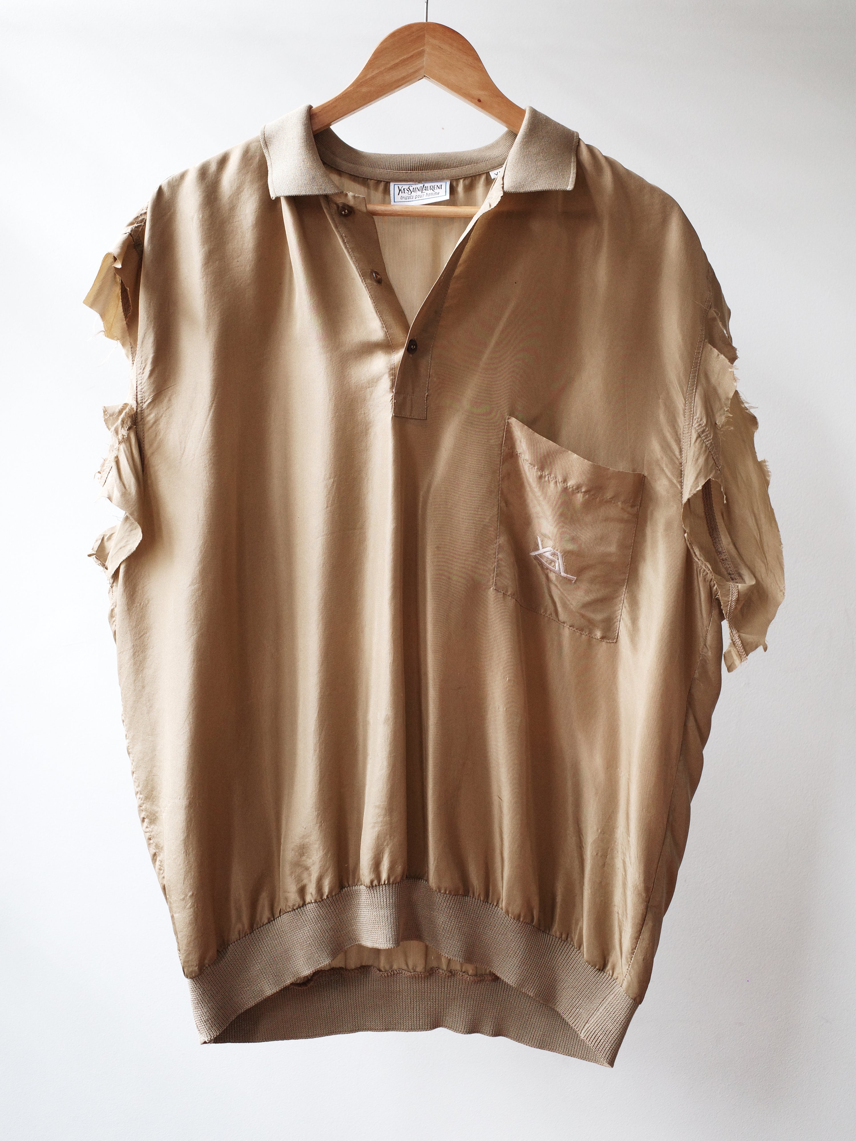 Yves Saint Laurent Deconstructed Gold Polo Shirt – METAL 金