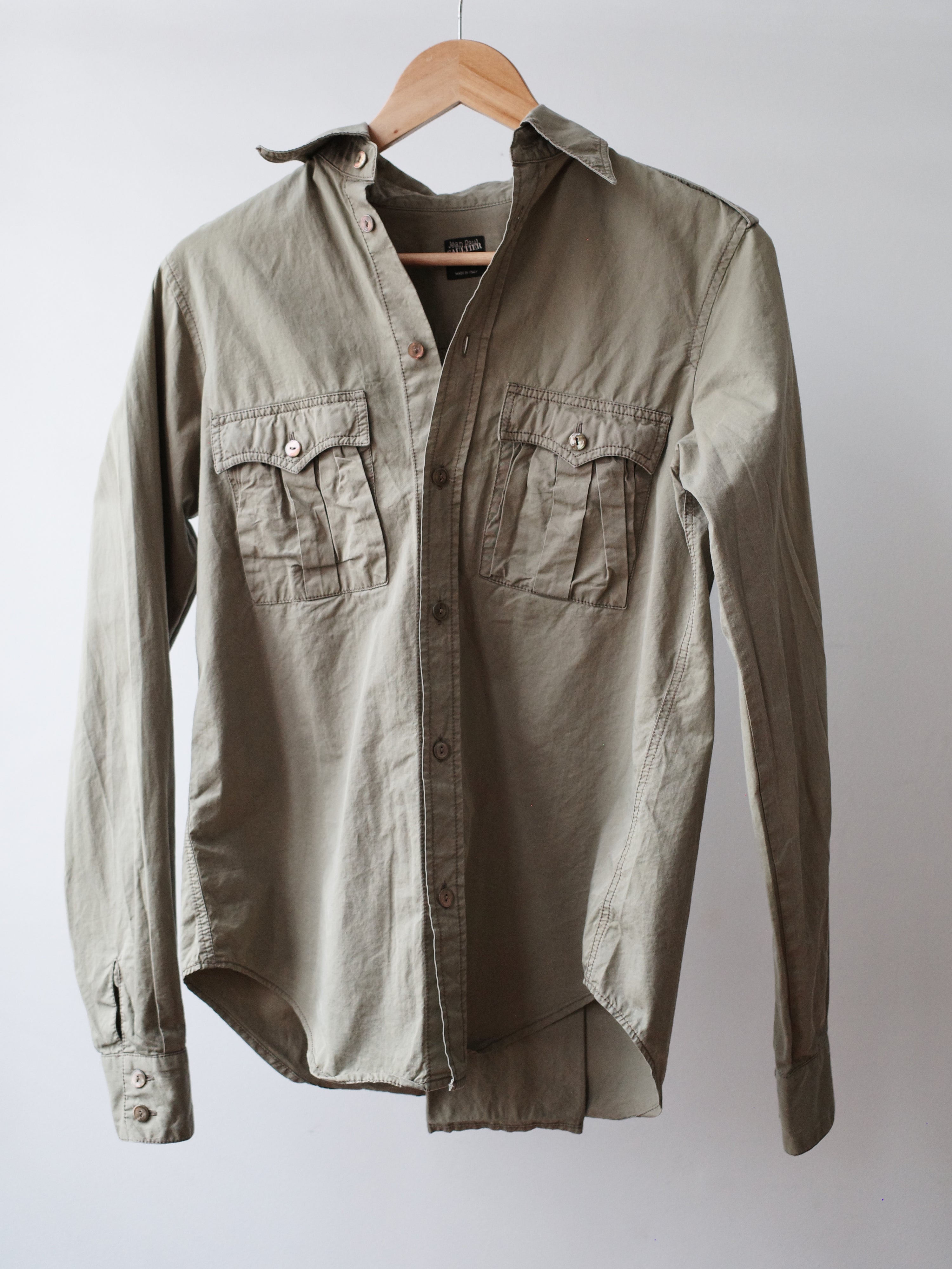 Jean Paul Gaultier Olive Military Shirt – WOOD 木