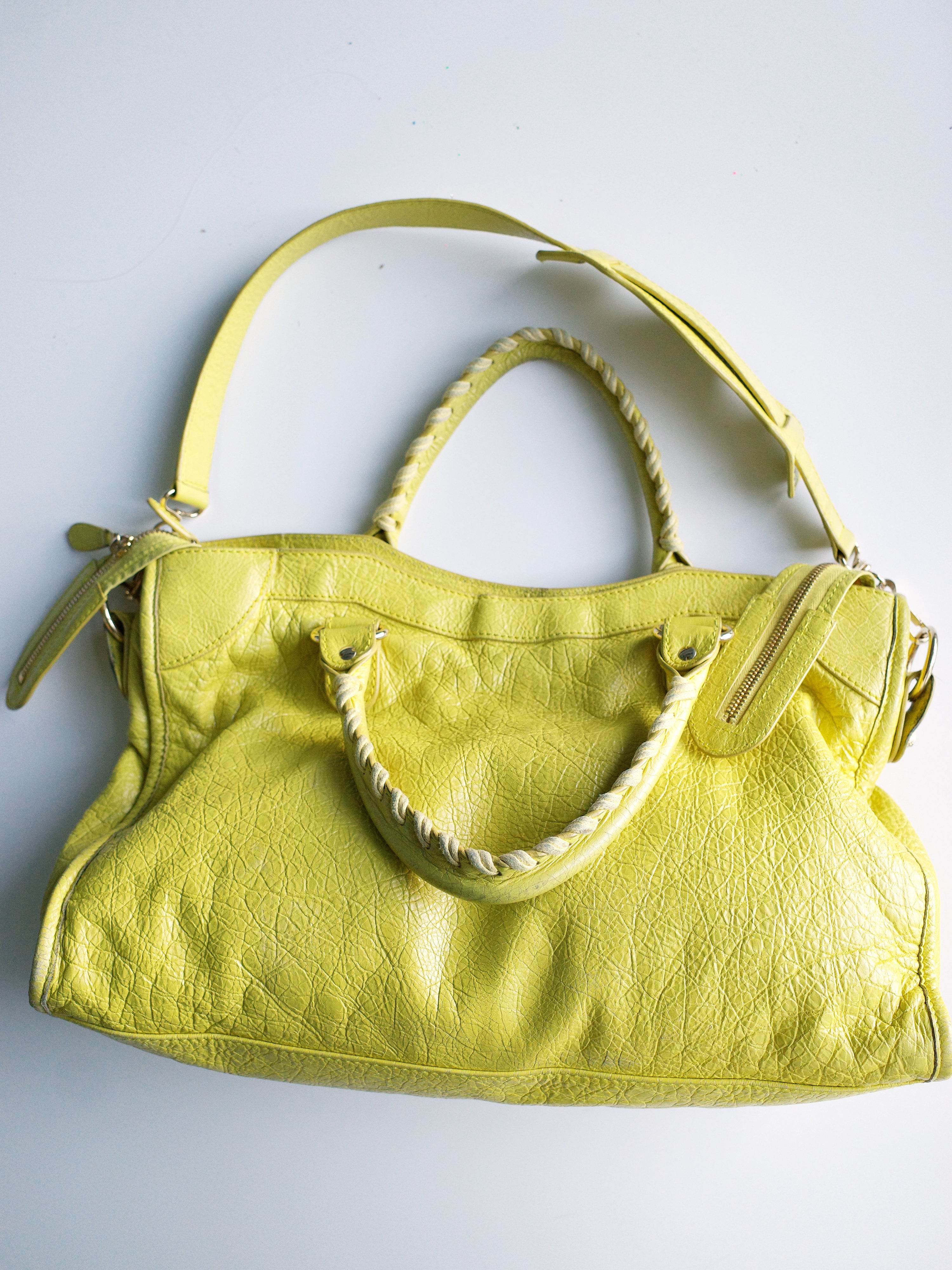 Balenciaga Bright Yellow Medium City Bag – METAL 金