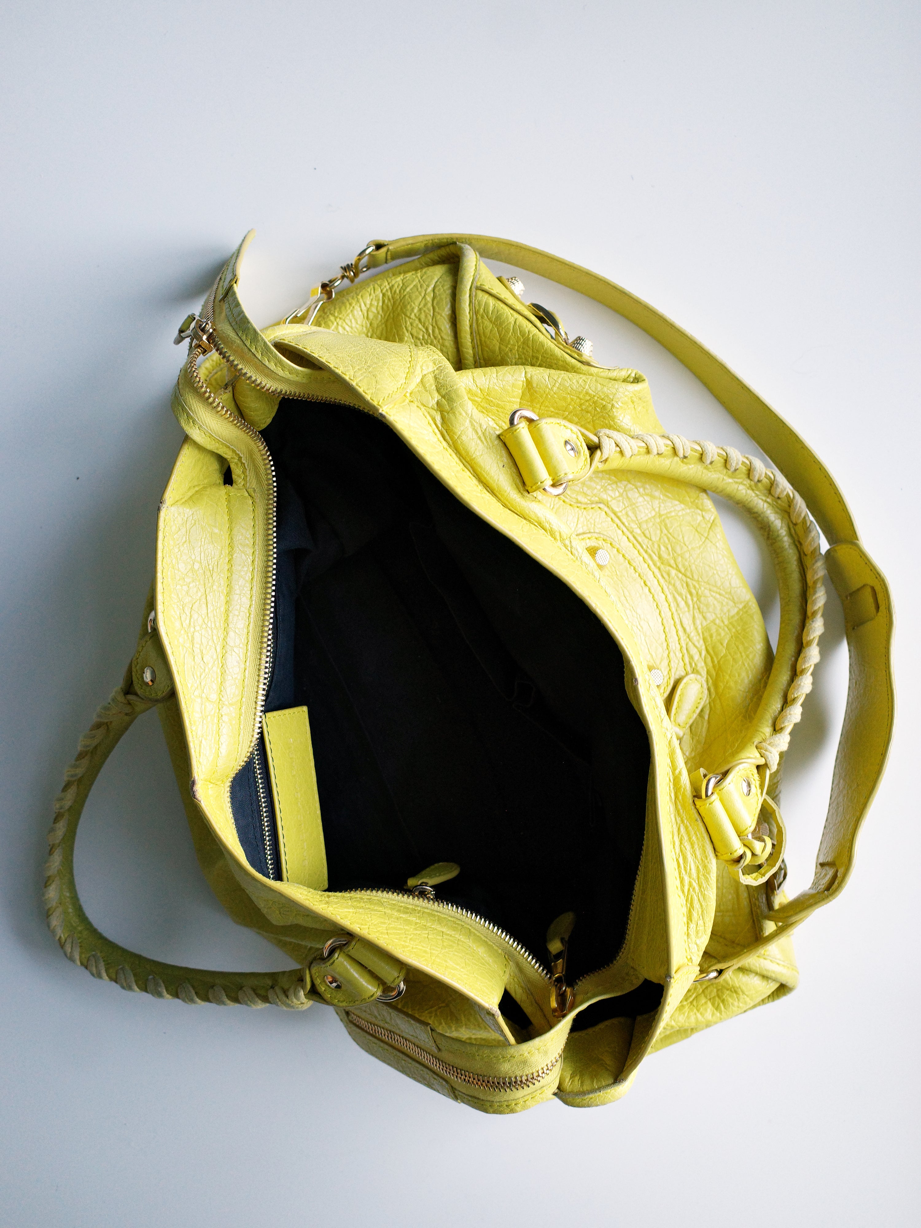 Balenciaga Bright Yellow Medium City Bag – METAL 金
