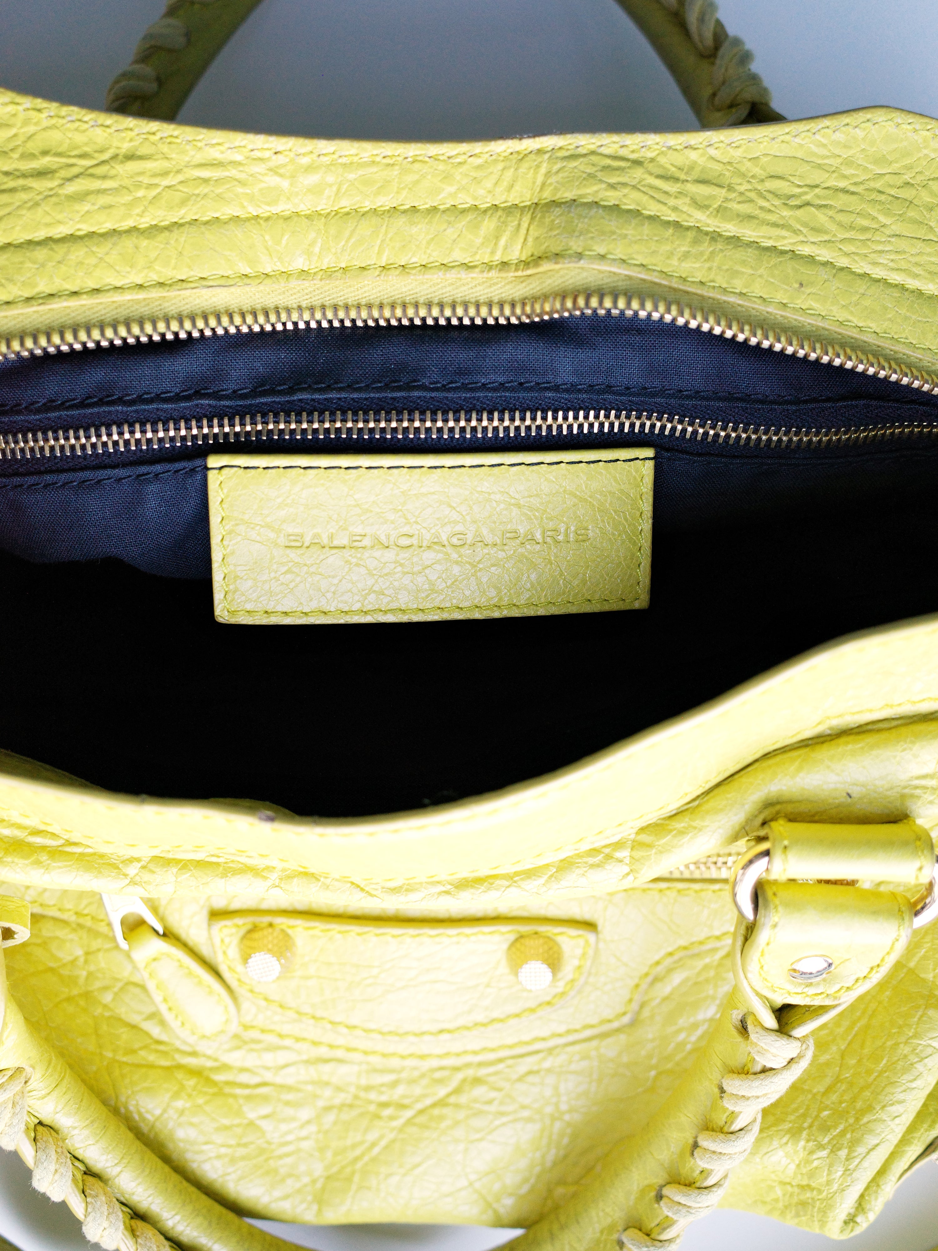 Balenciaga Bright Yellow Medium City Bag – METAL 金