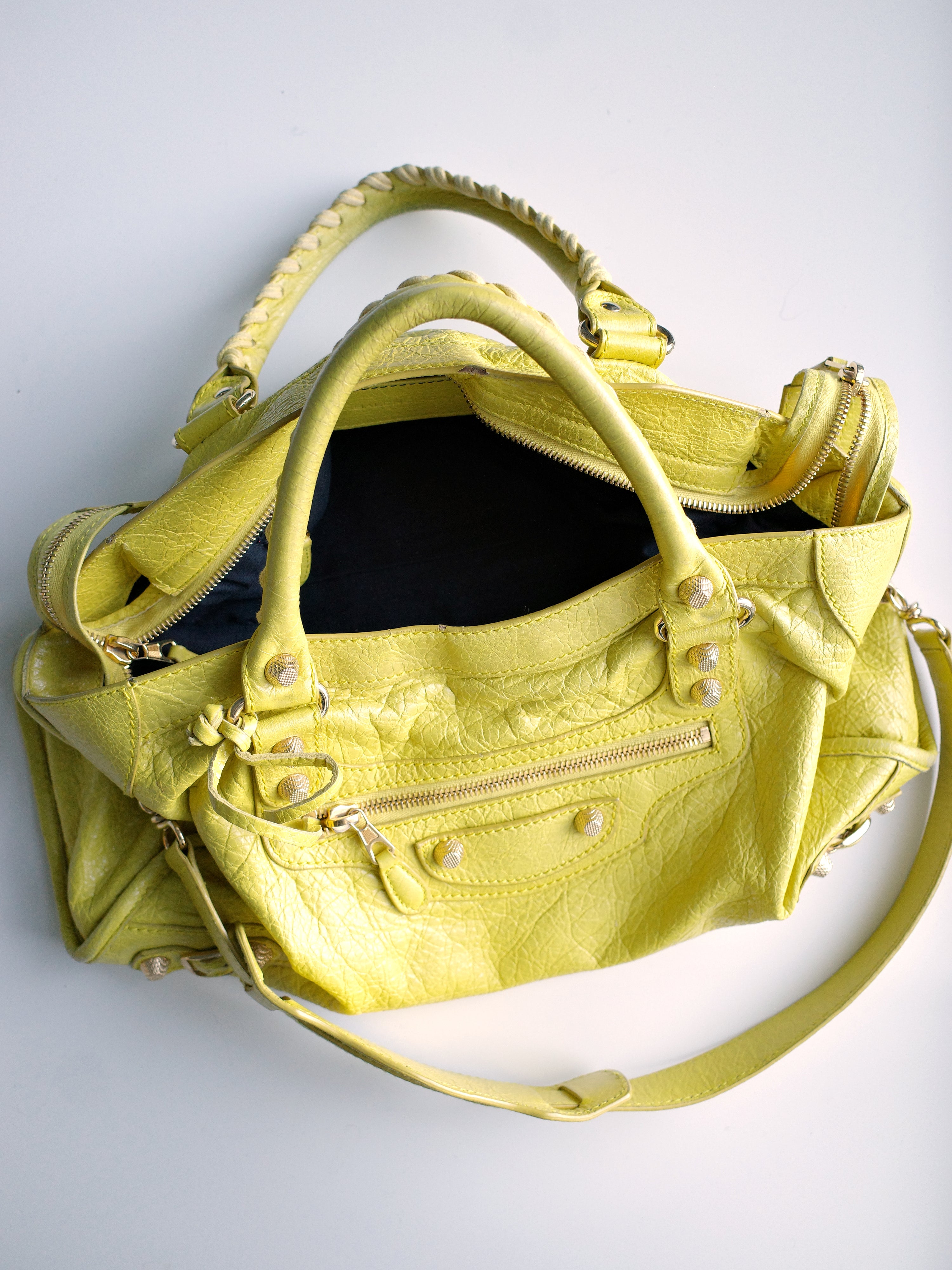 Balenciaga Bright Yellow Medium City Bag – METAL 金