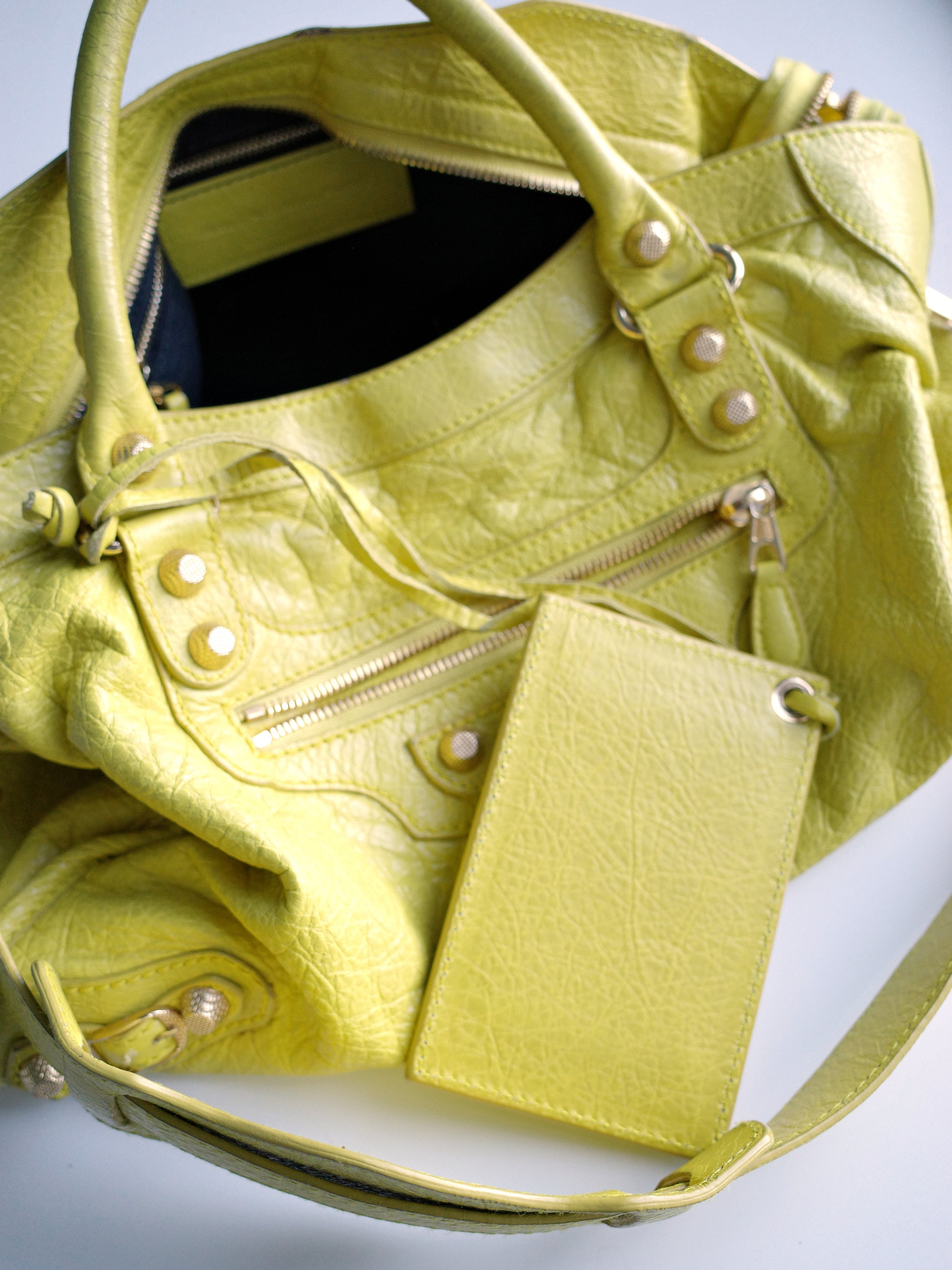 Balenciaga Bright Yellow Medium City Bag – METAL 金