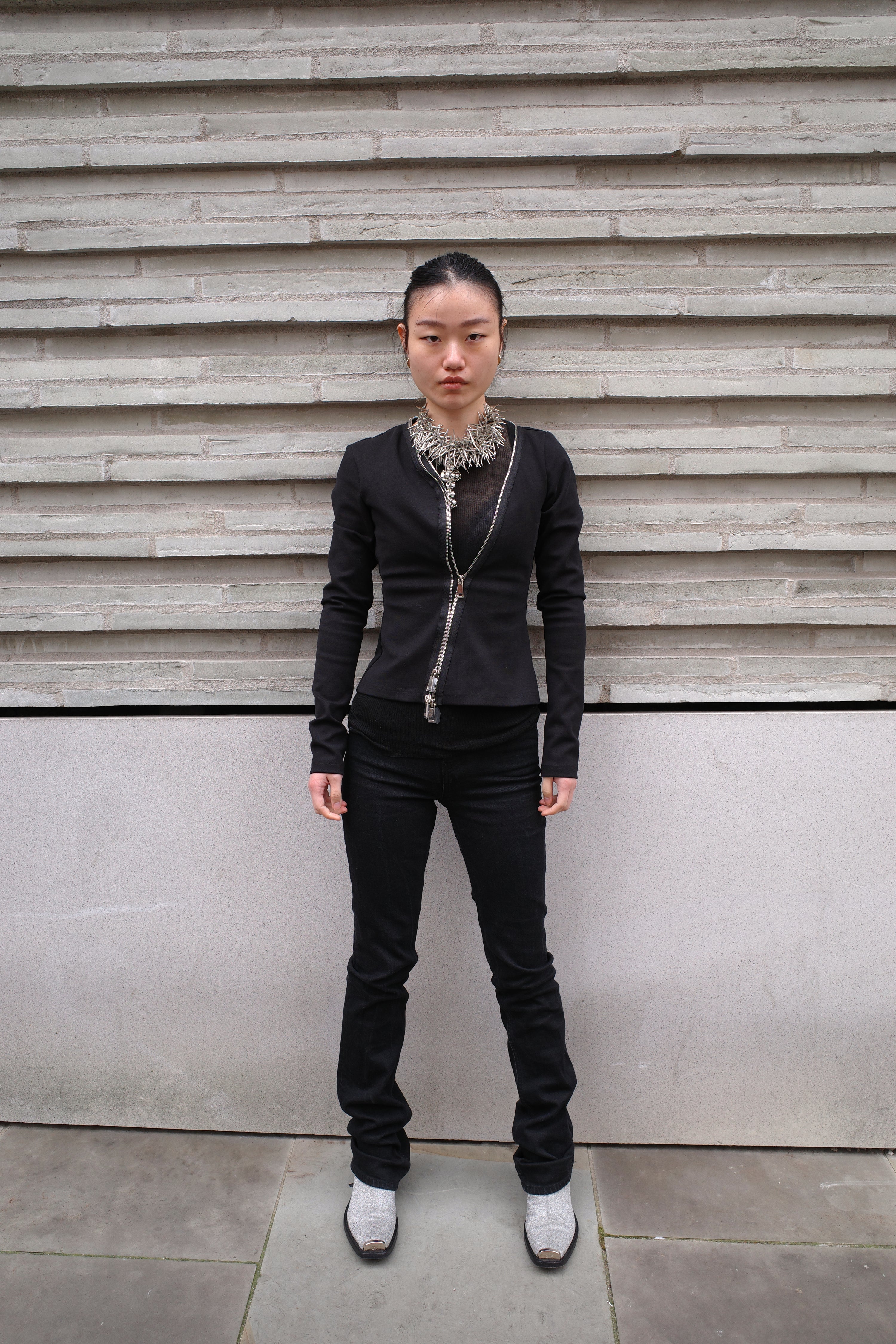 OVER RANGE Black Zippered Fitted Jacket – METAL 金