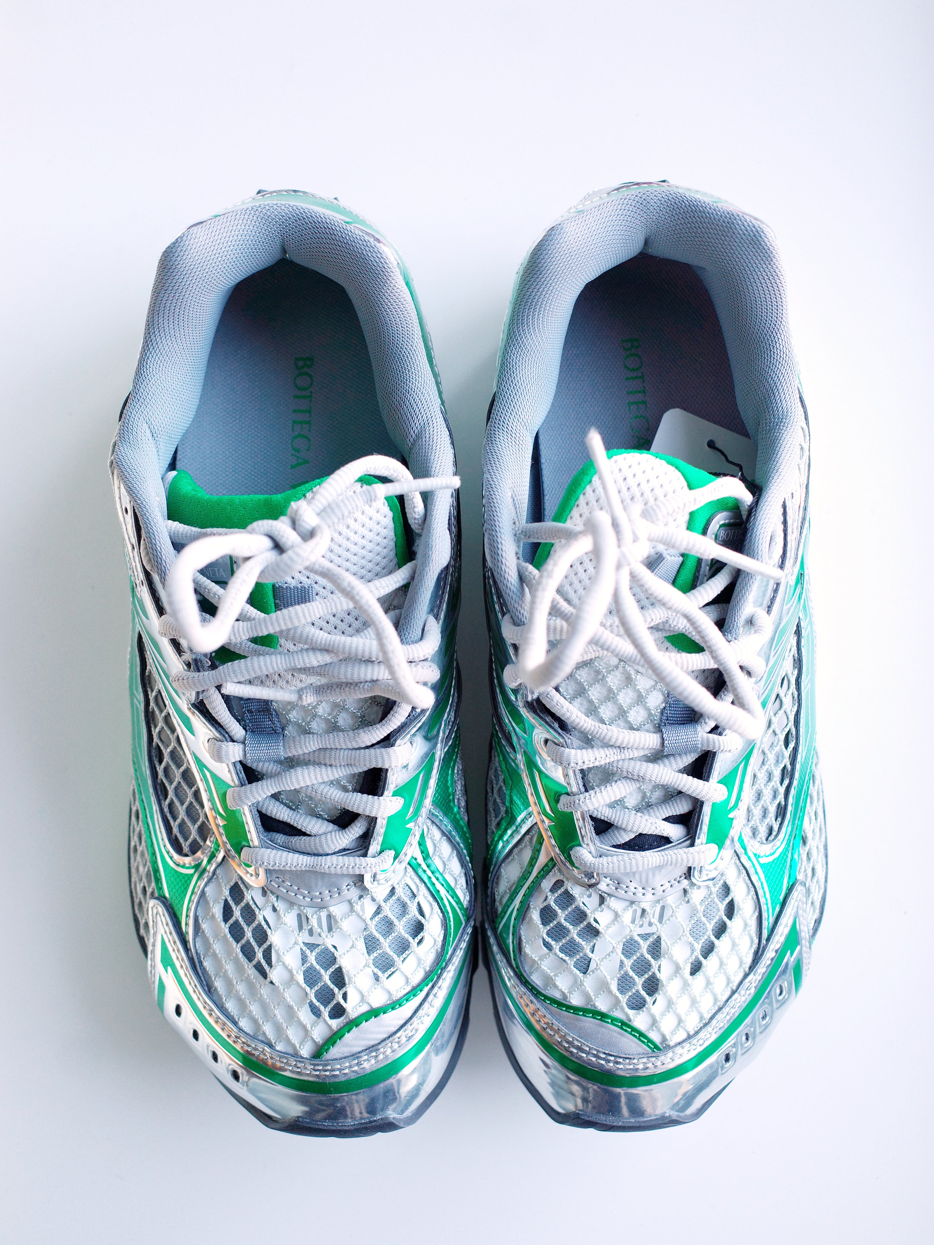 Bottega Veneta Iridescent Mesh Panel Sneakers – METAL 金