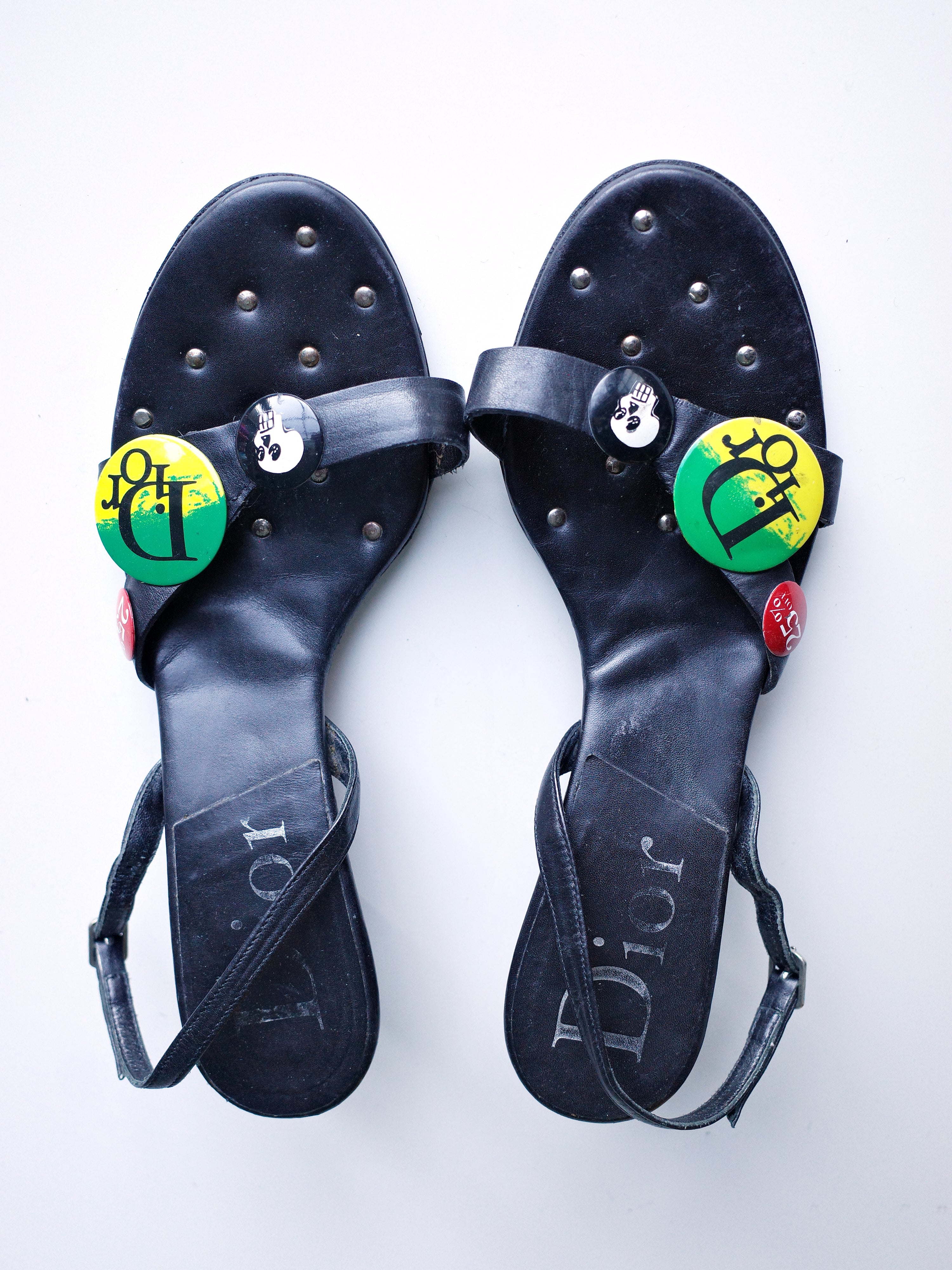 Christian Dior by John Galliano Punk Badge Studded Sandals – FIRE 火