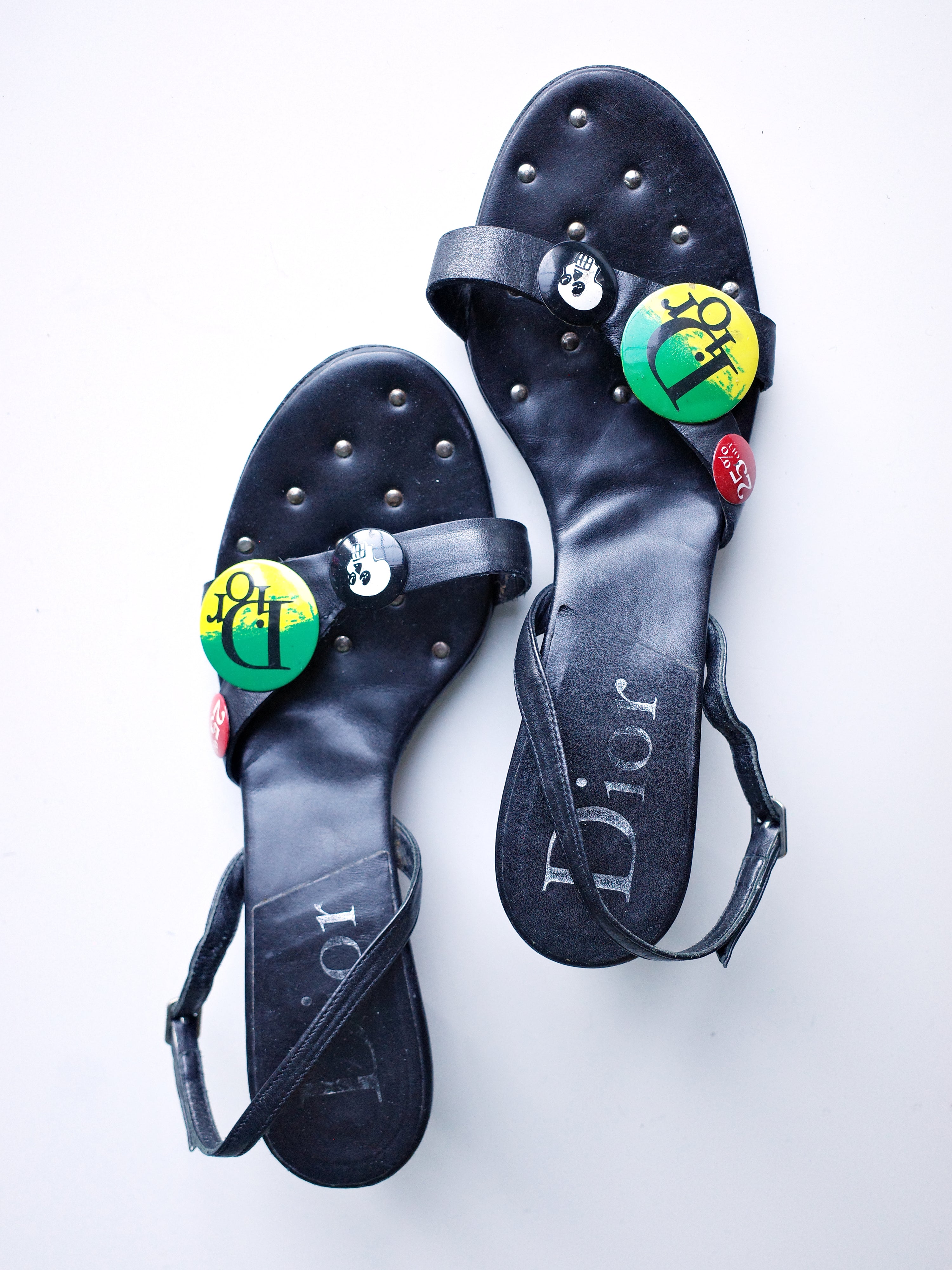 Christian Dior by John Galliano Punk Badge Studded Sandals – FIRE 火