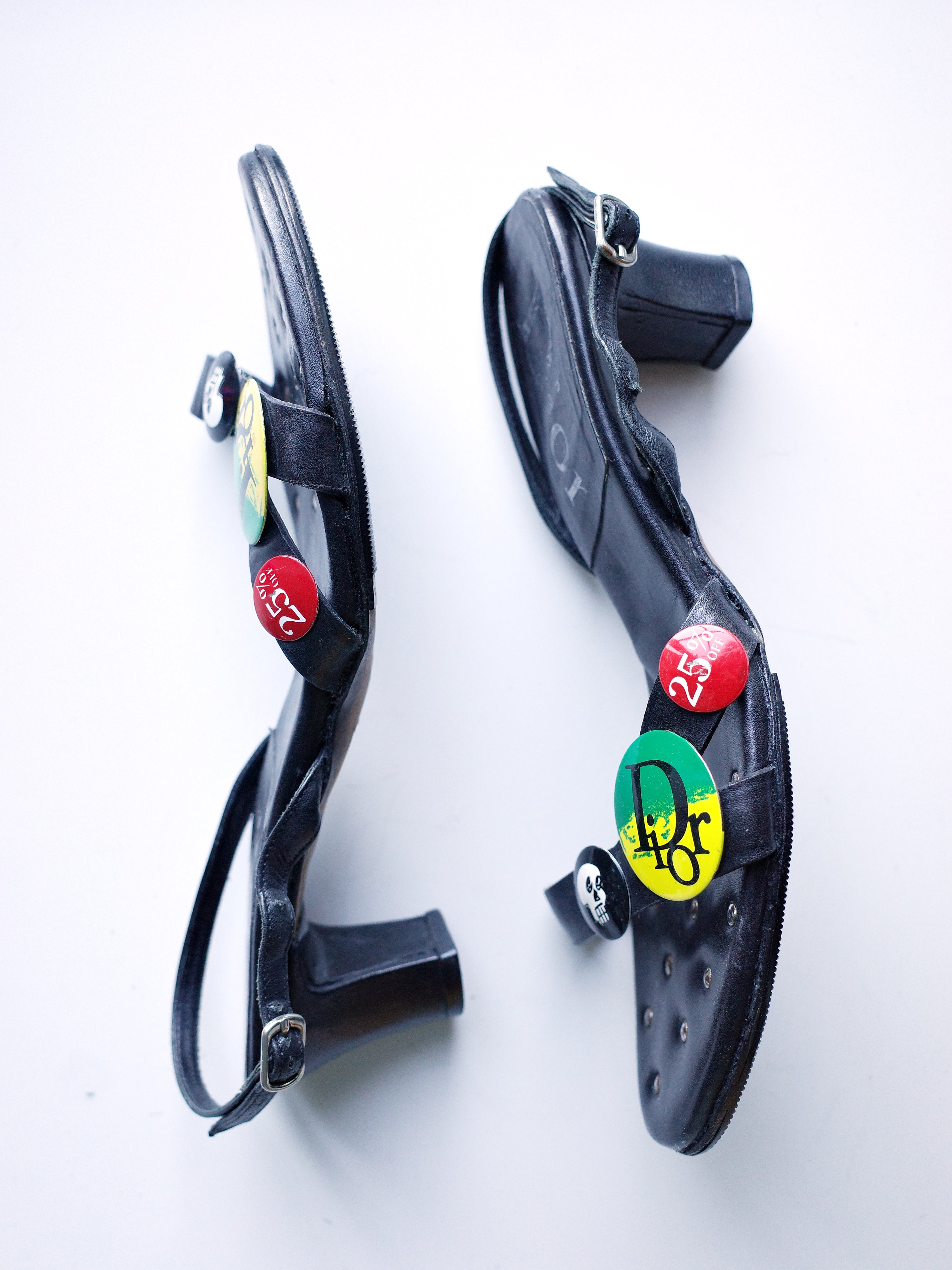 Christian Dior by John Galliano Punk Badge Studded Sandals – FIRE 火