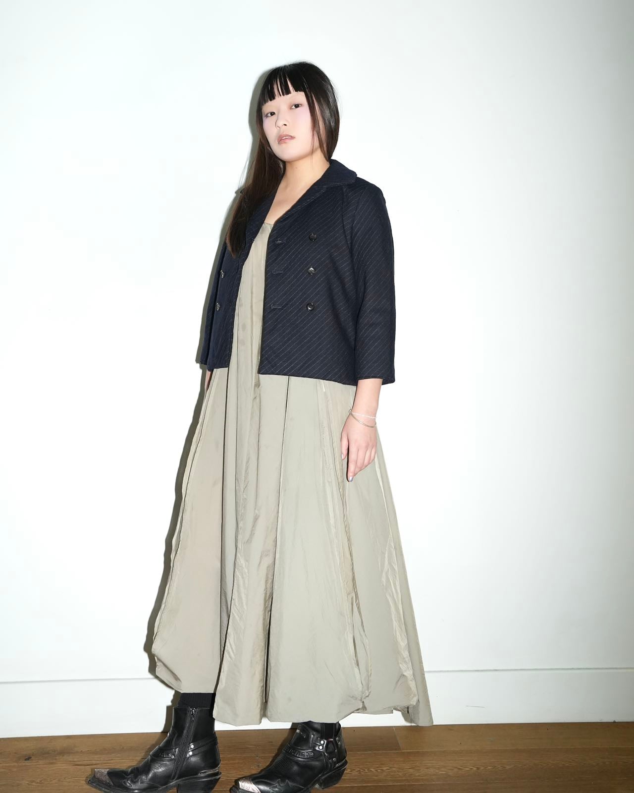 tricot COMME des GARÇONS Navy Pinstripe Padded Jacket – Water 水