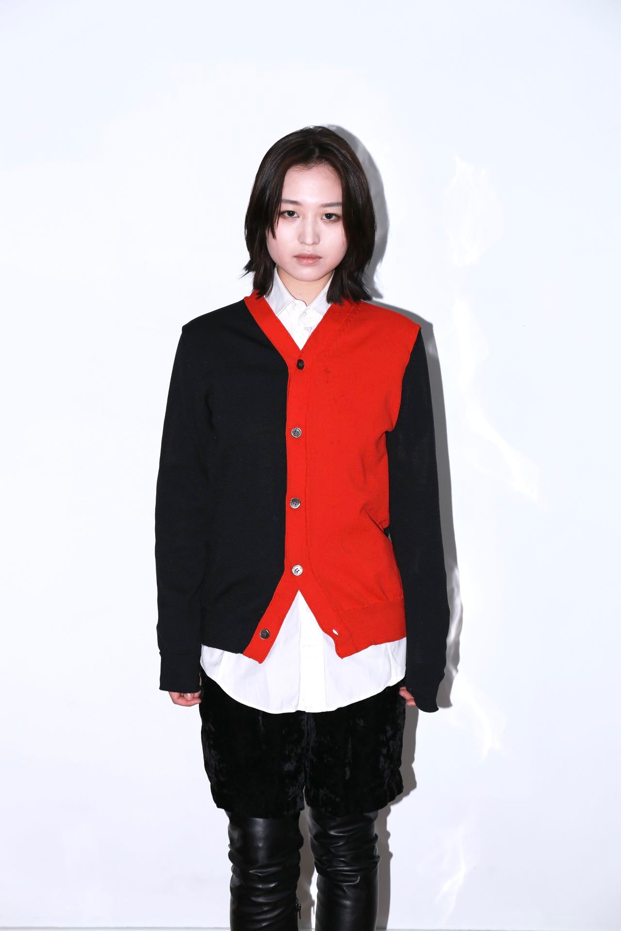 Comme des Garçons SHIRT Two-Tone Knit Cardigan – FIRE 火