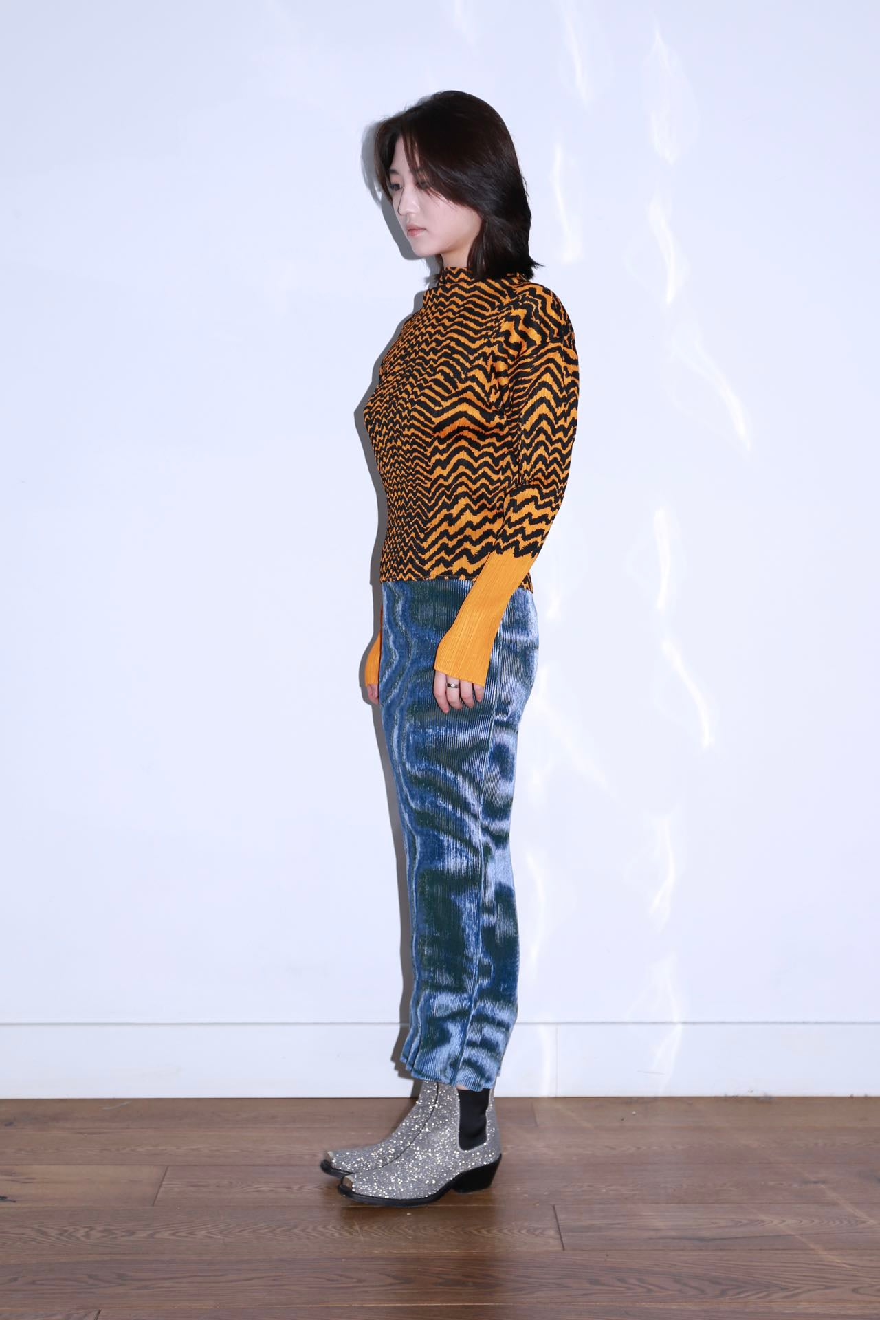 Issey Miyake Vintage Pleated Tiger-Print Top – FIRE 火