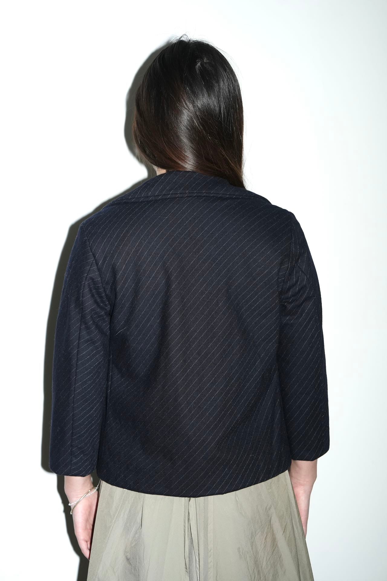 tricot COMME des GARÇONS Navy Pinstripe Padded Jacket – Water 水