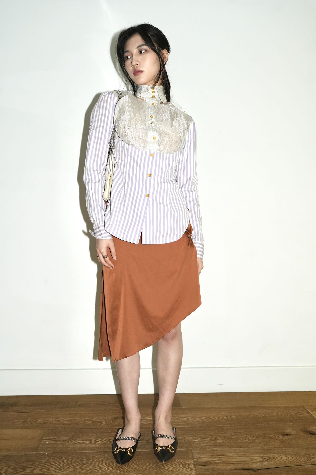 Vivienne Westwood Vintage Metallic Bib Striped Shirt – METAL 金