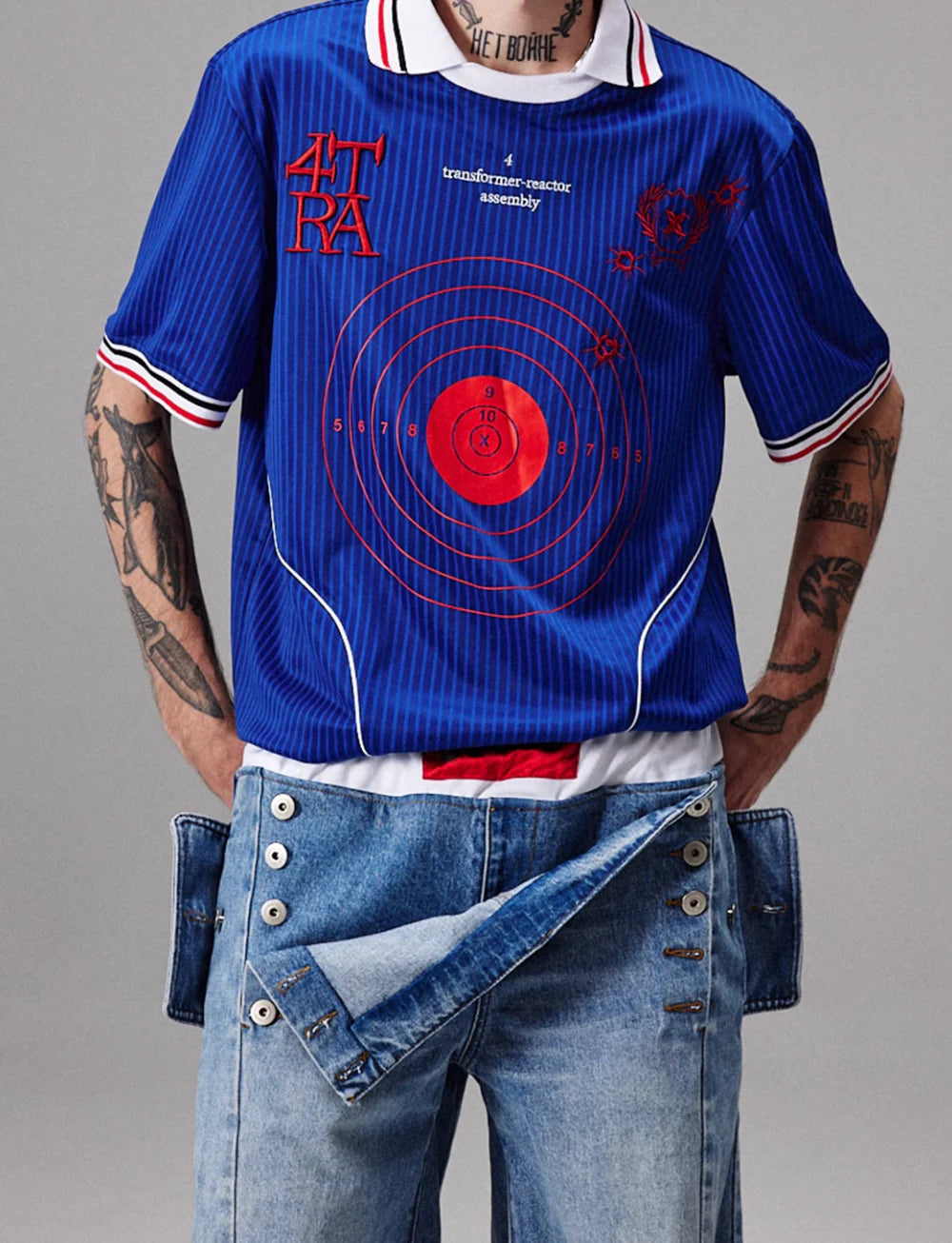 4TRA Blue Tactical Target Polo Shirt – FIRE 火
