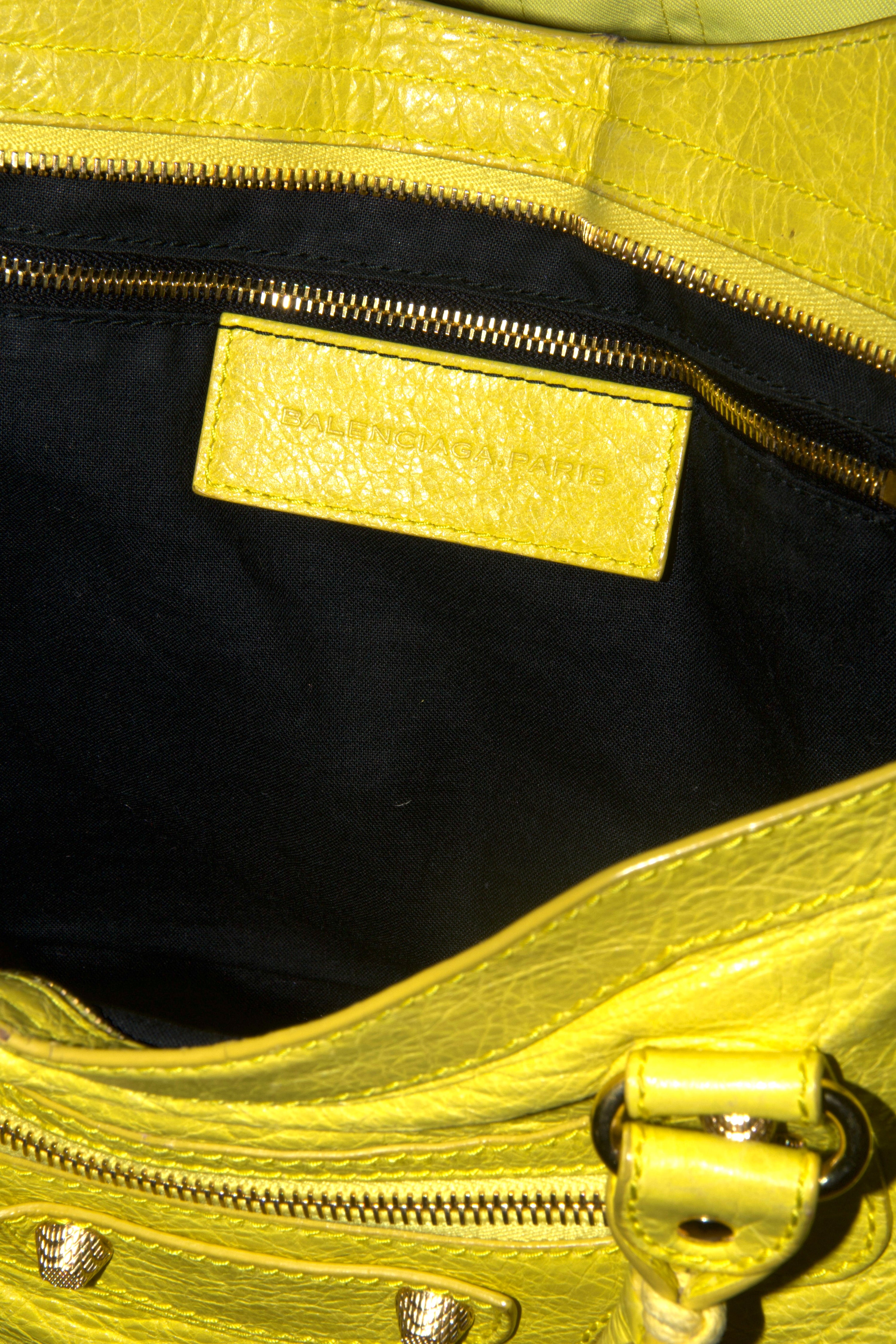 Balenciaga Bright Yellow Medium City Bag – METAL 金