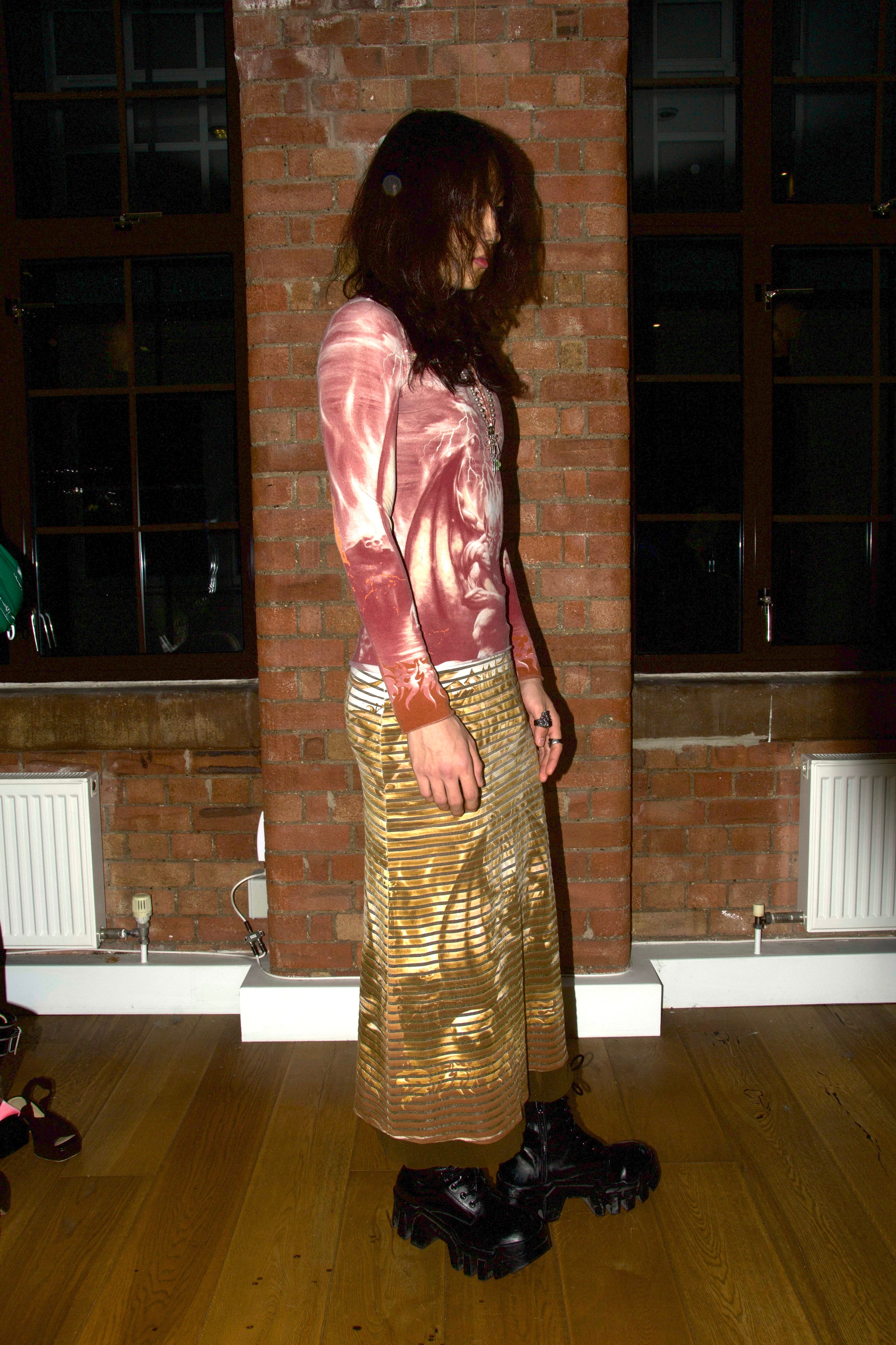 Jean Paul Gaultier S/S 2001 “Satan” Mesh Print Skirt – FIRE 火