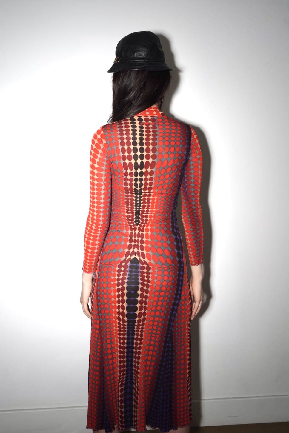 Jean Paul Gaultier S/S 1996 “Cyberdots” Optical Mesh Gown – FIRE 火