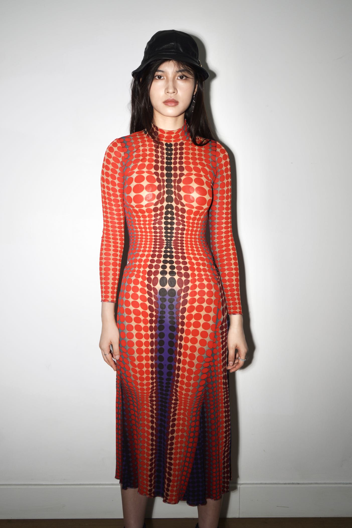 Jean Paul Gaultier S/S 1996 “Cyberdots” Optical Mesh Gown – FIRE 火