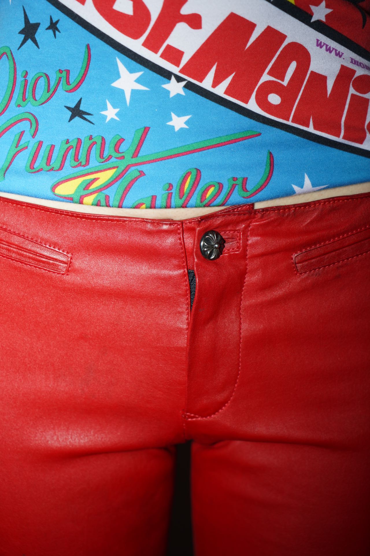 Chrome Hearts Ultra-Rare Red Full Leather Pants – FIRE 火
