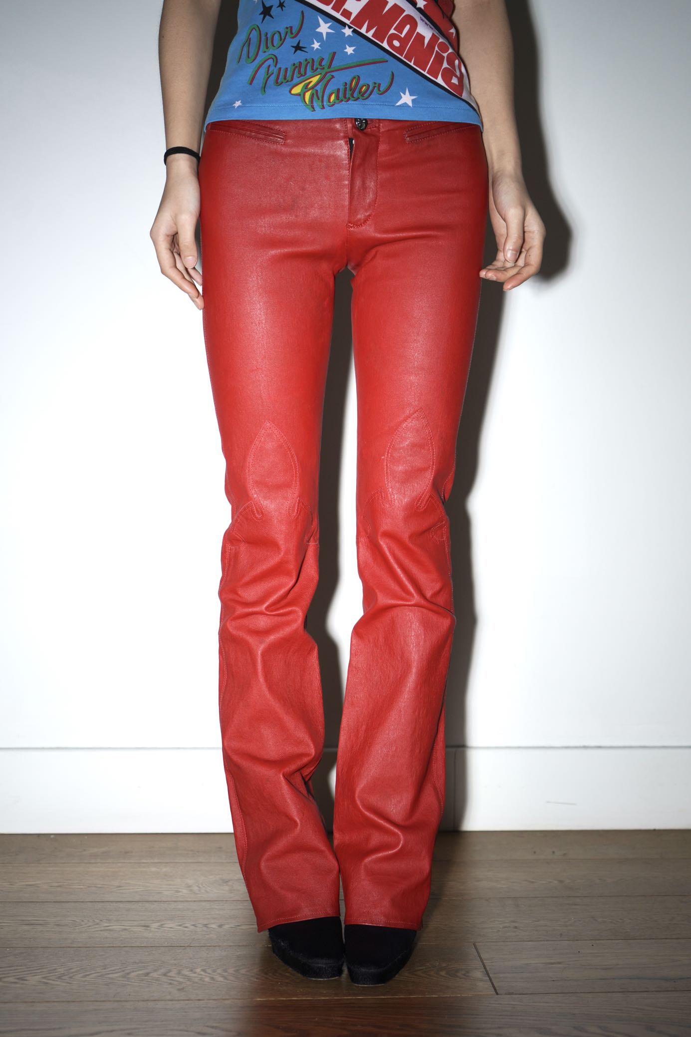 Chrome Hearts Ultra-Rare Red Full Leather Pants – FIRE 火
