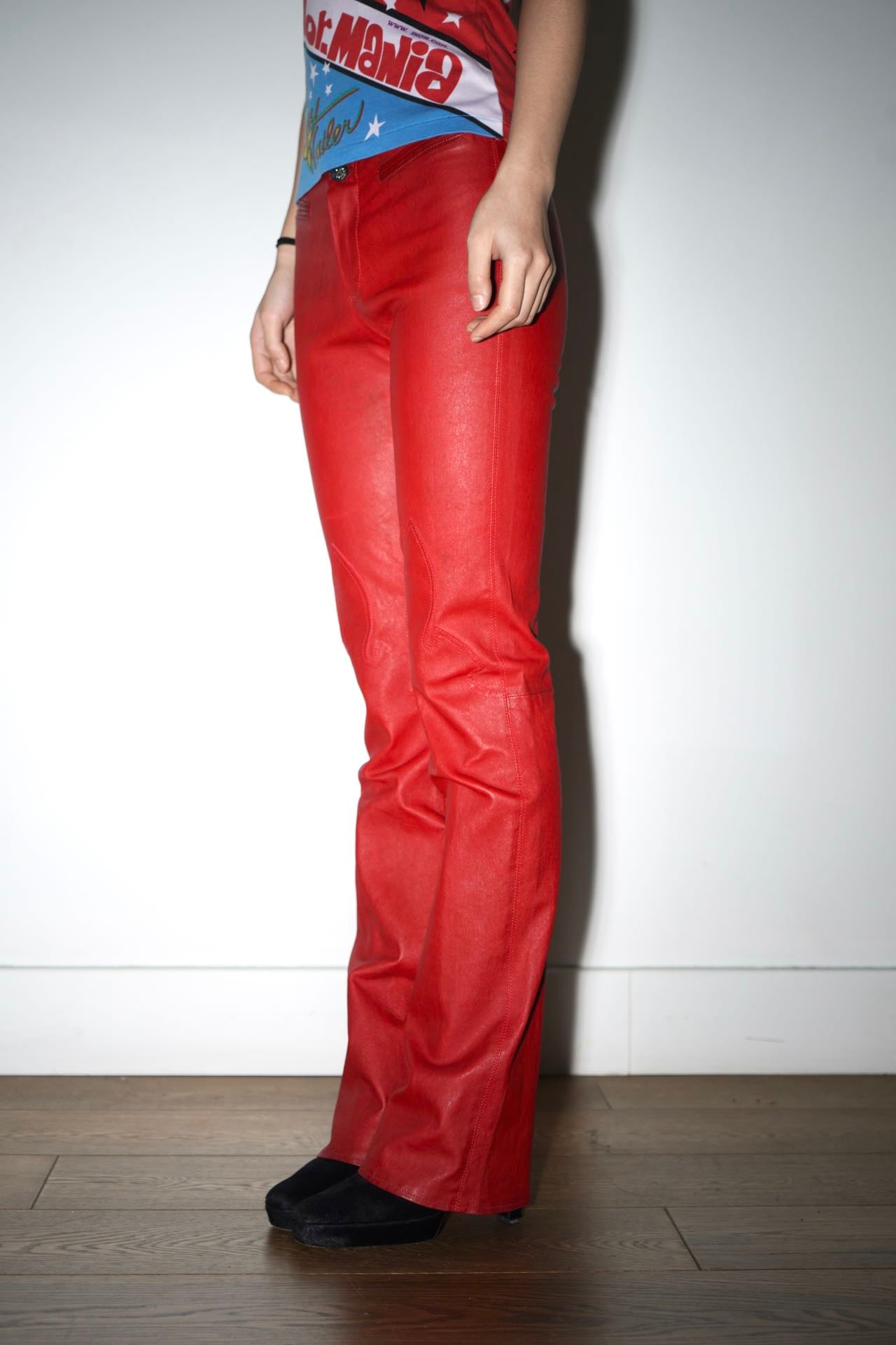 Chrome Hearts Ultra-Rare Red Full Leather Pants – FIRE 火
