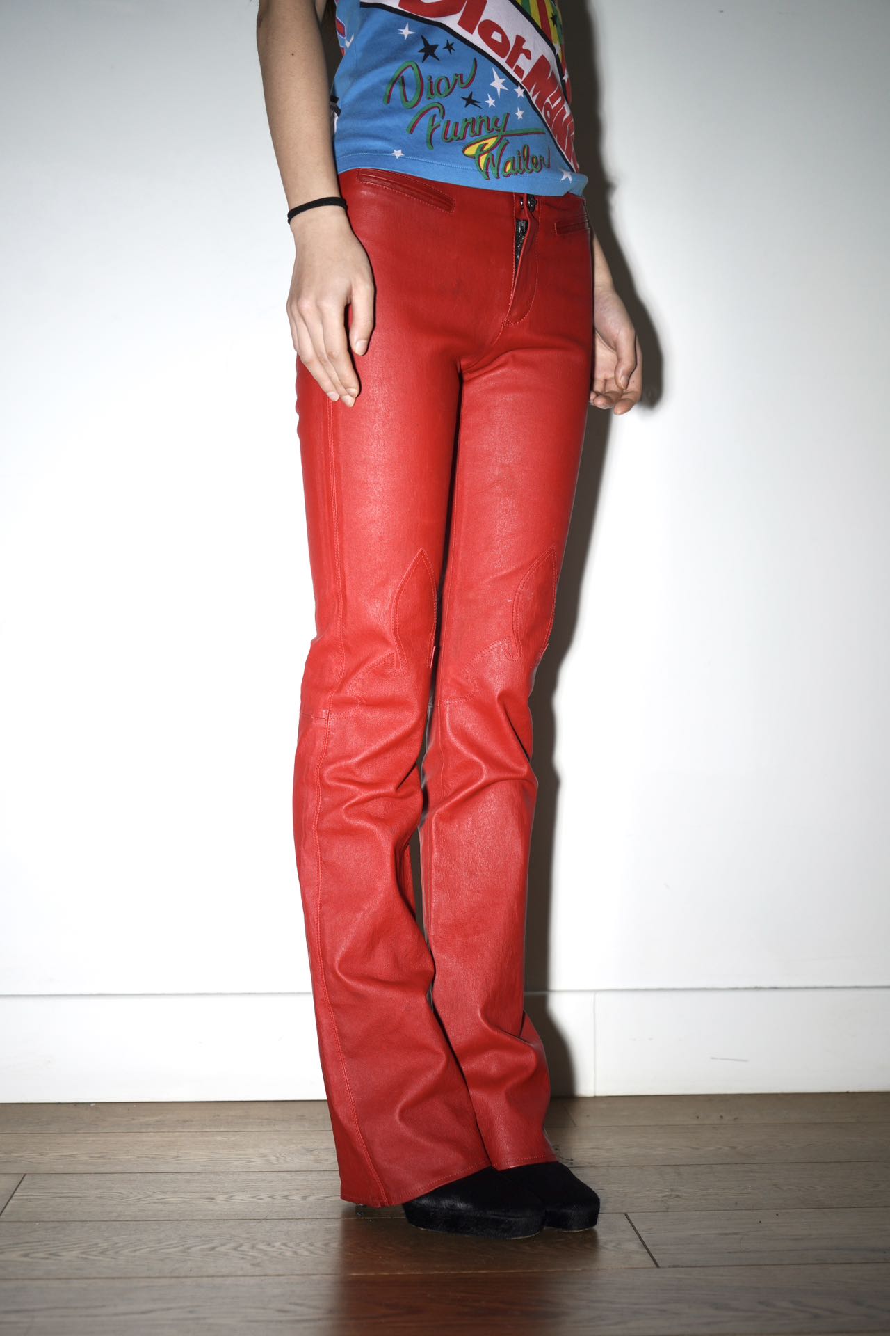 Chrome Hearts Ultra-Rare Red Full Leather Pants – FIRE 火