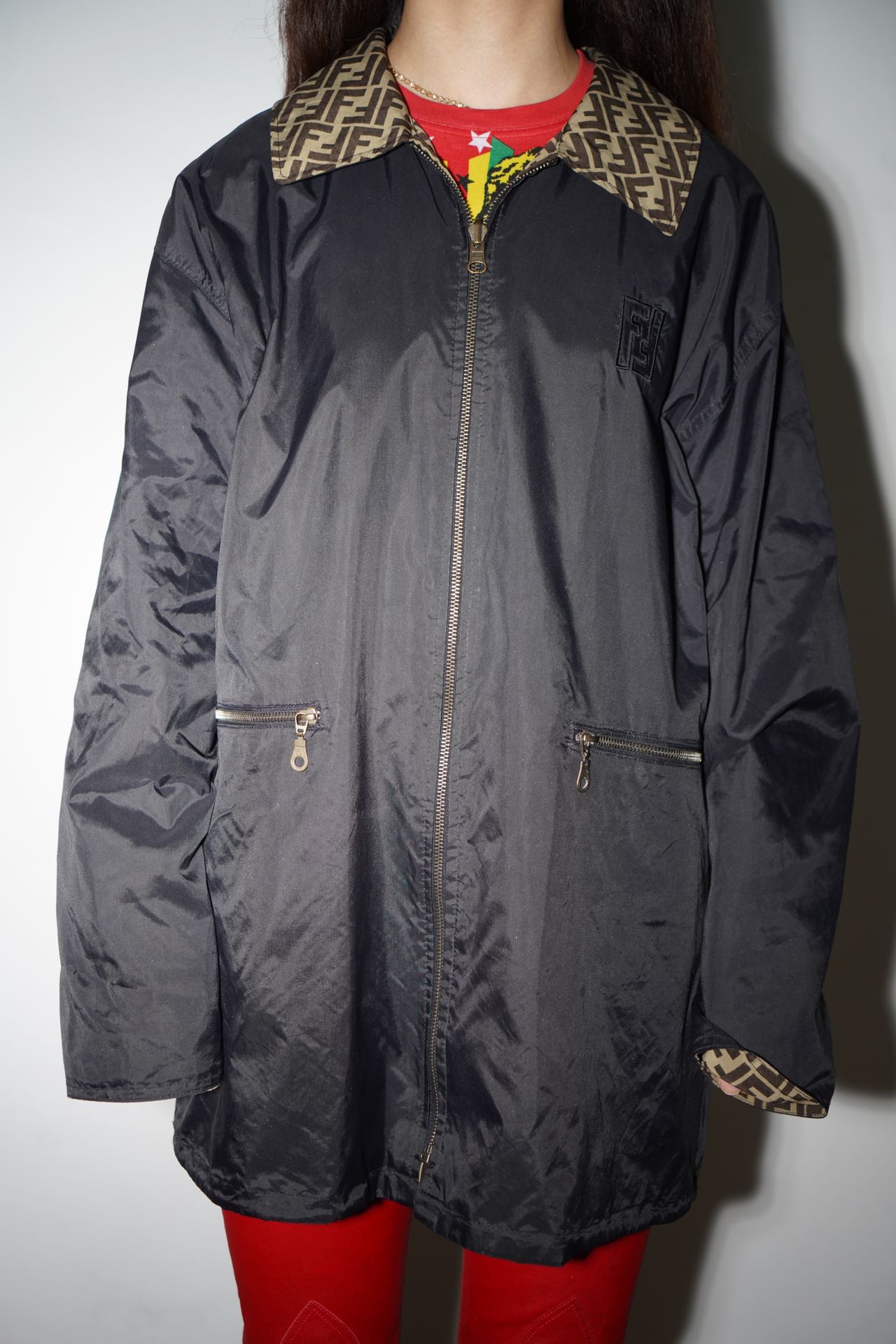FENDI Reversible Monogram Windbreaker Jacket – METAL 金