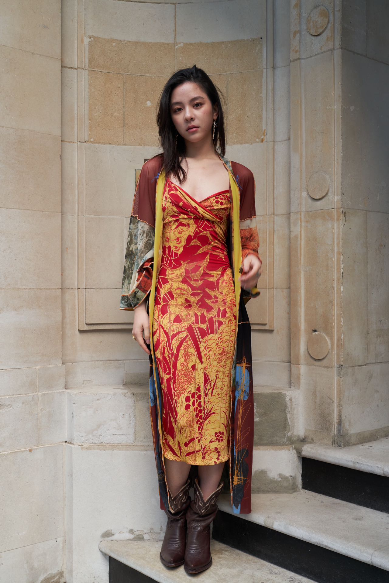 Roberto Cavalli Just Cavalli Gold Baroque Dress – FIRE 火