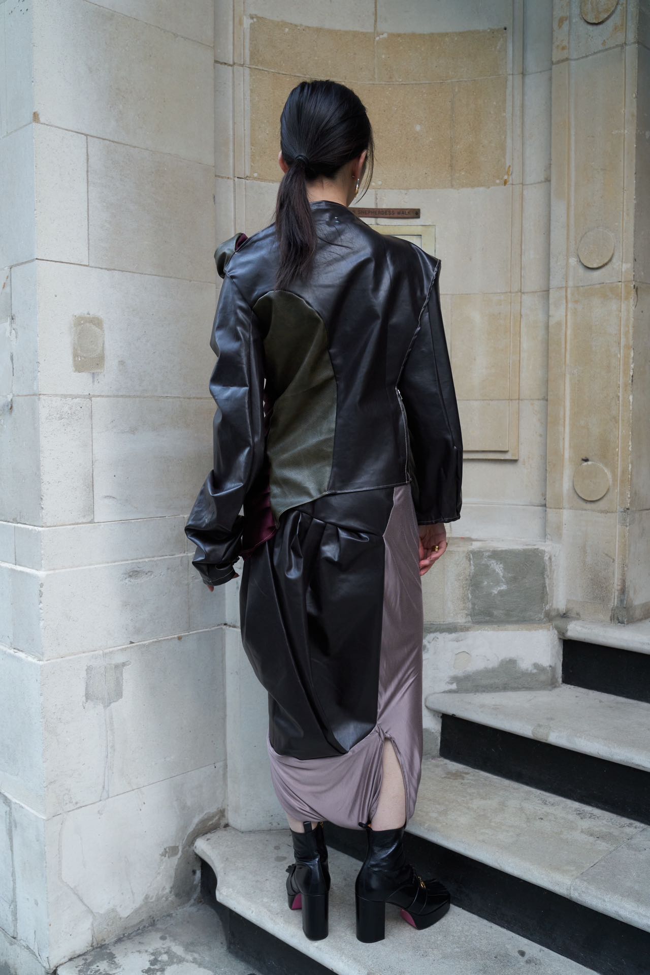 PE99Y YAN9 Iridescent Silk Jersey Hybrid Jumpsuit – METAL 金