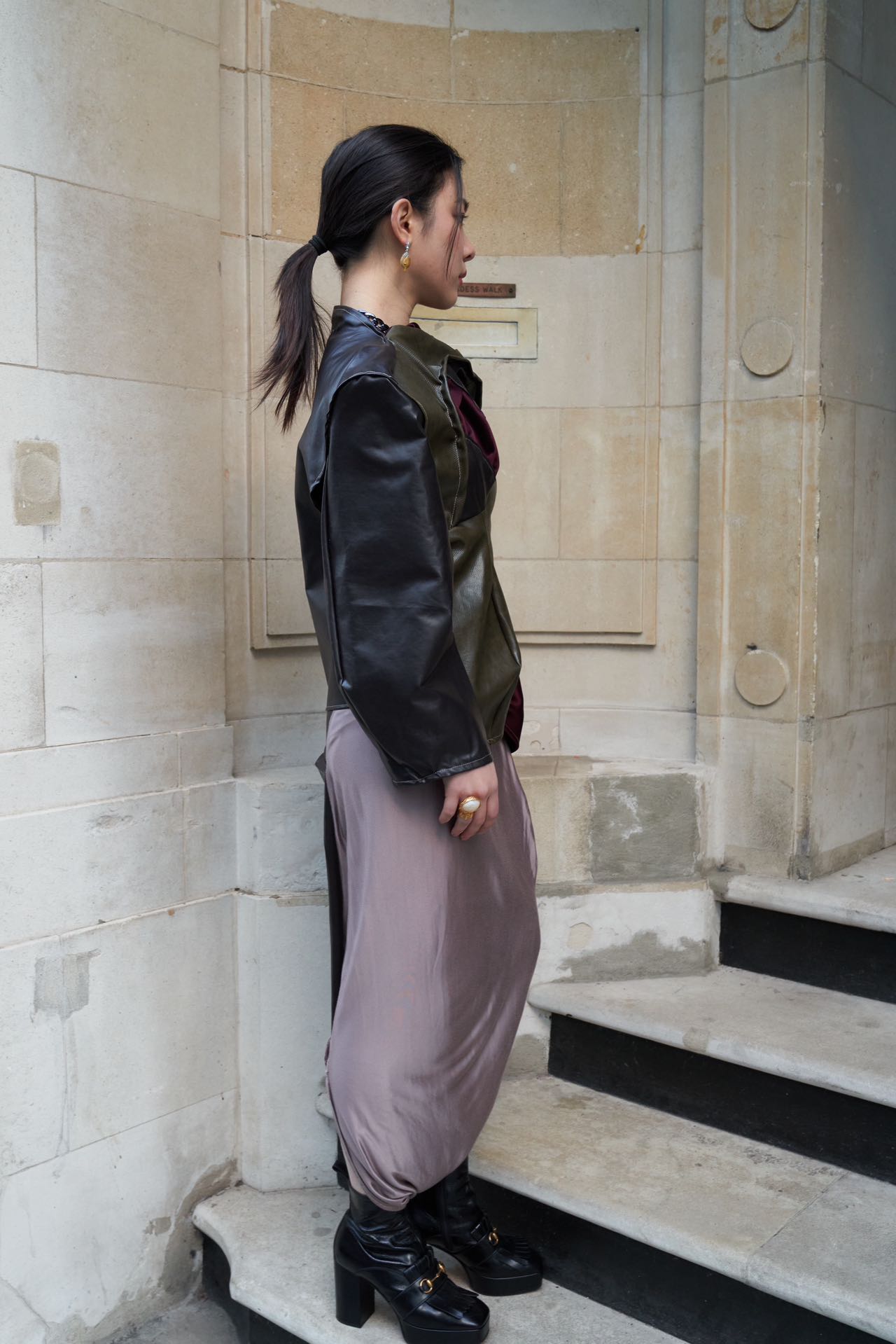 PE99Y YAN9 Iridescent Silk Jersey Hybrid Jumpsuit – METAL 金