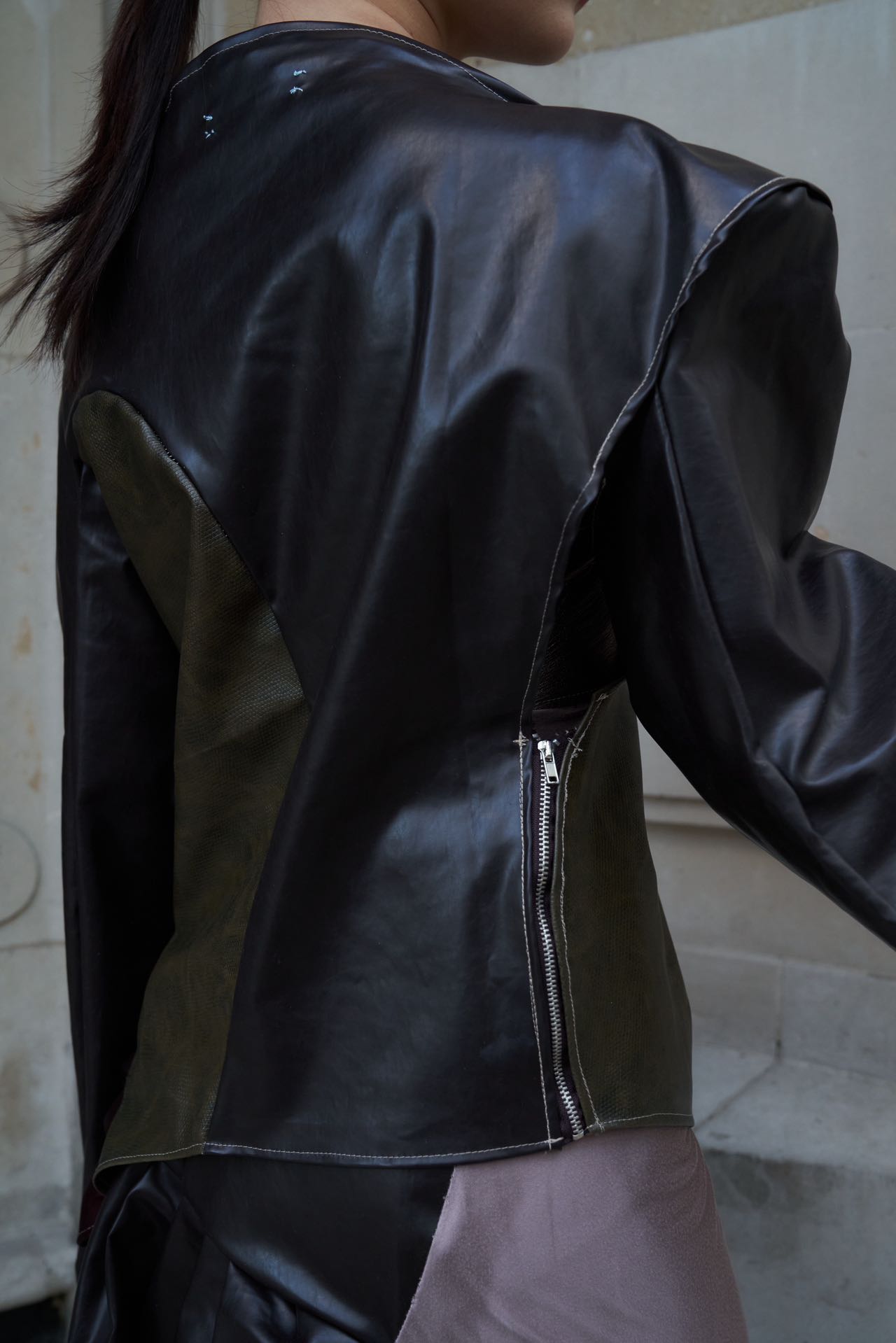 PE99Y YAN9 Iridescent Silk Jersey Hybrid Jumpsuit – METAL 金