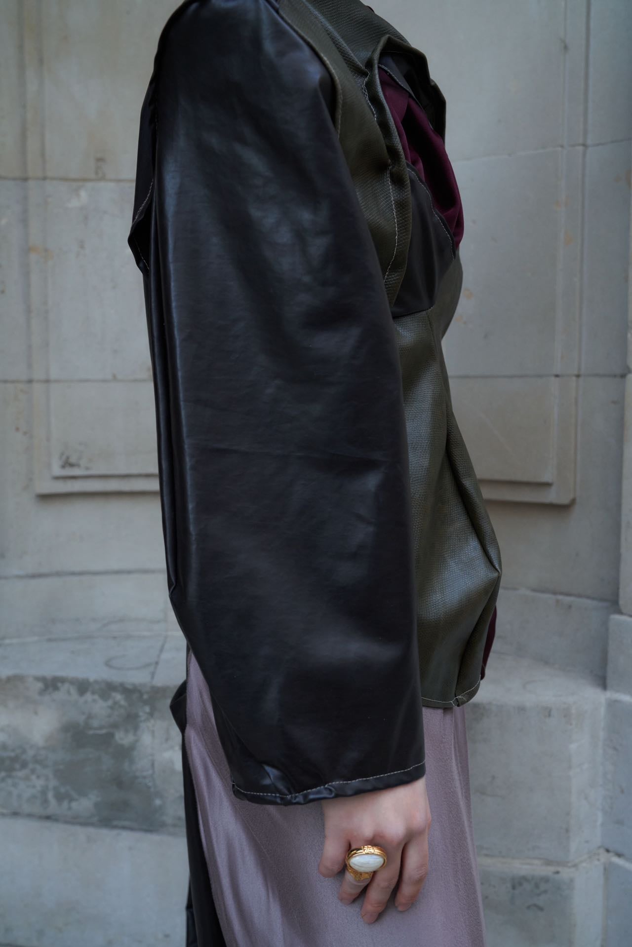 PE99Y YAN9 Iridescent Silk Jersey Hybrid Jumpsuit – METAL 金