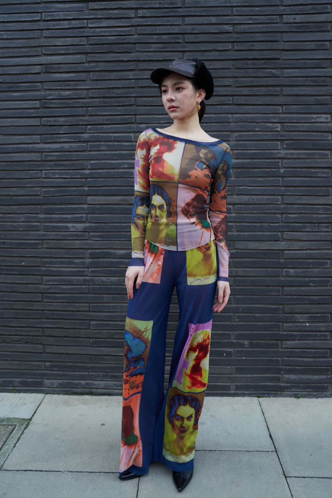 Jean Paul Gaultier S/S 2002 “Portrait Print” Mesh Trousers – EARTH 土