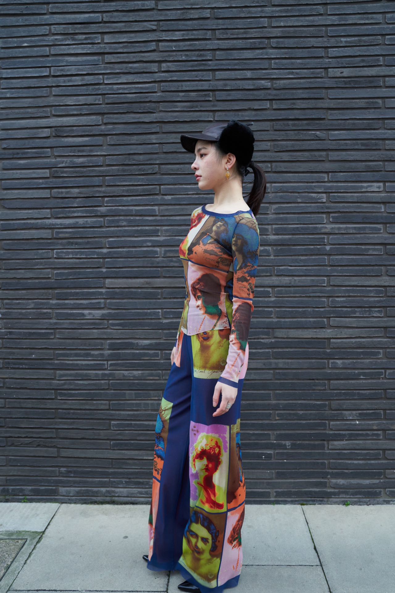 Jean Paul Gaultier S/S 2002 “Portrait Print” Mesh Trousers – EARTH 土