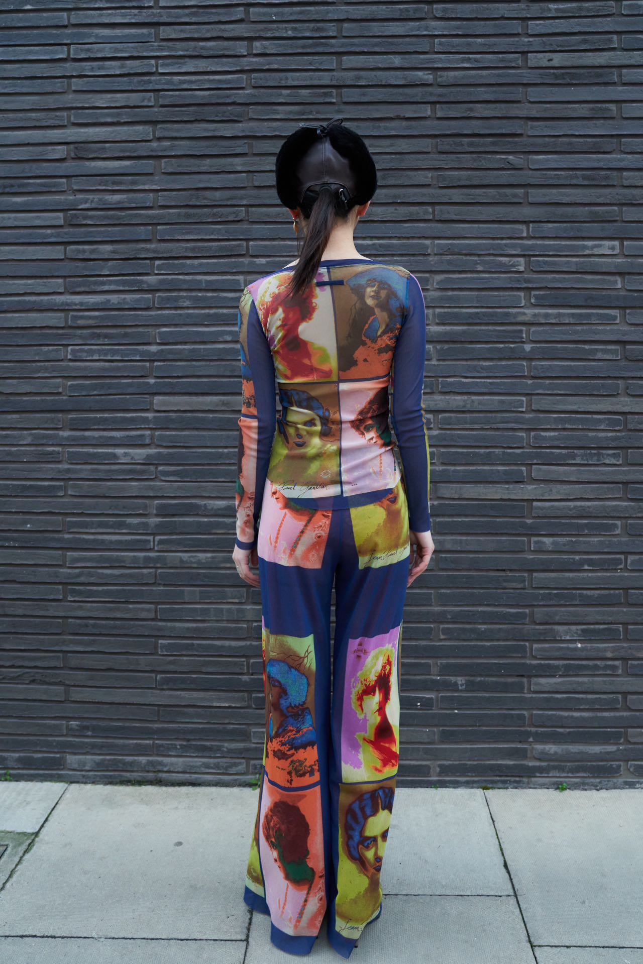 Jean Paul Gaultier S/S 2002 “Portrait Print” Mesh Trousers – EARTH 土