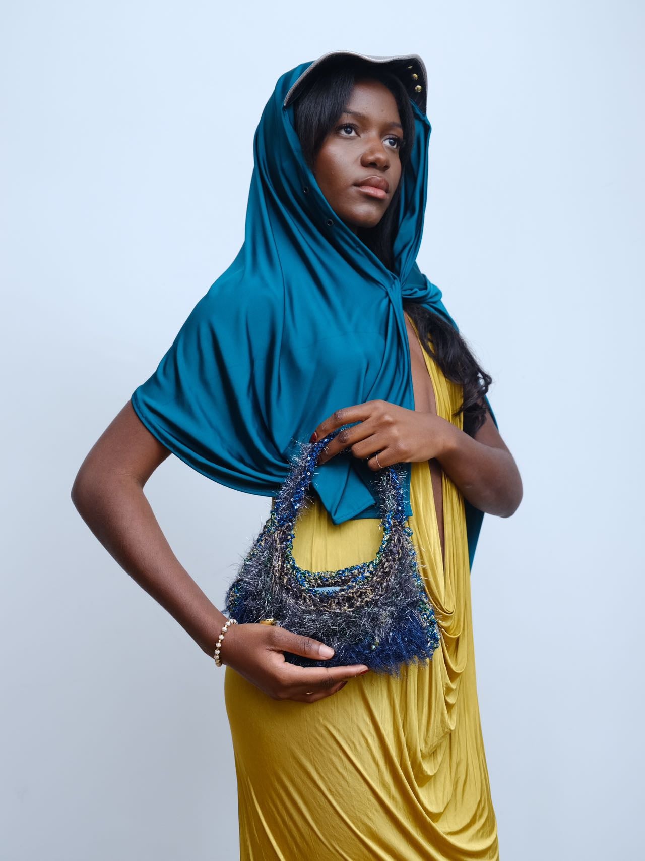 PE99Y YAN9 Moss-Metallic Hand-Crocheted Alien Terrain Bag – METAL 金
