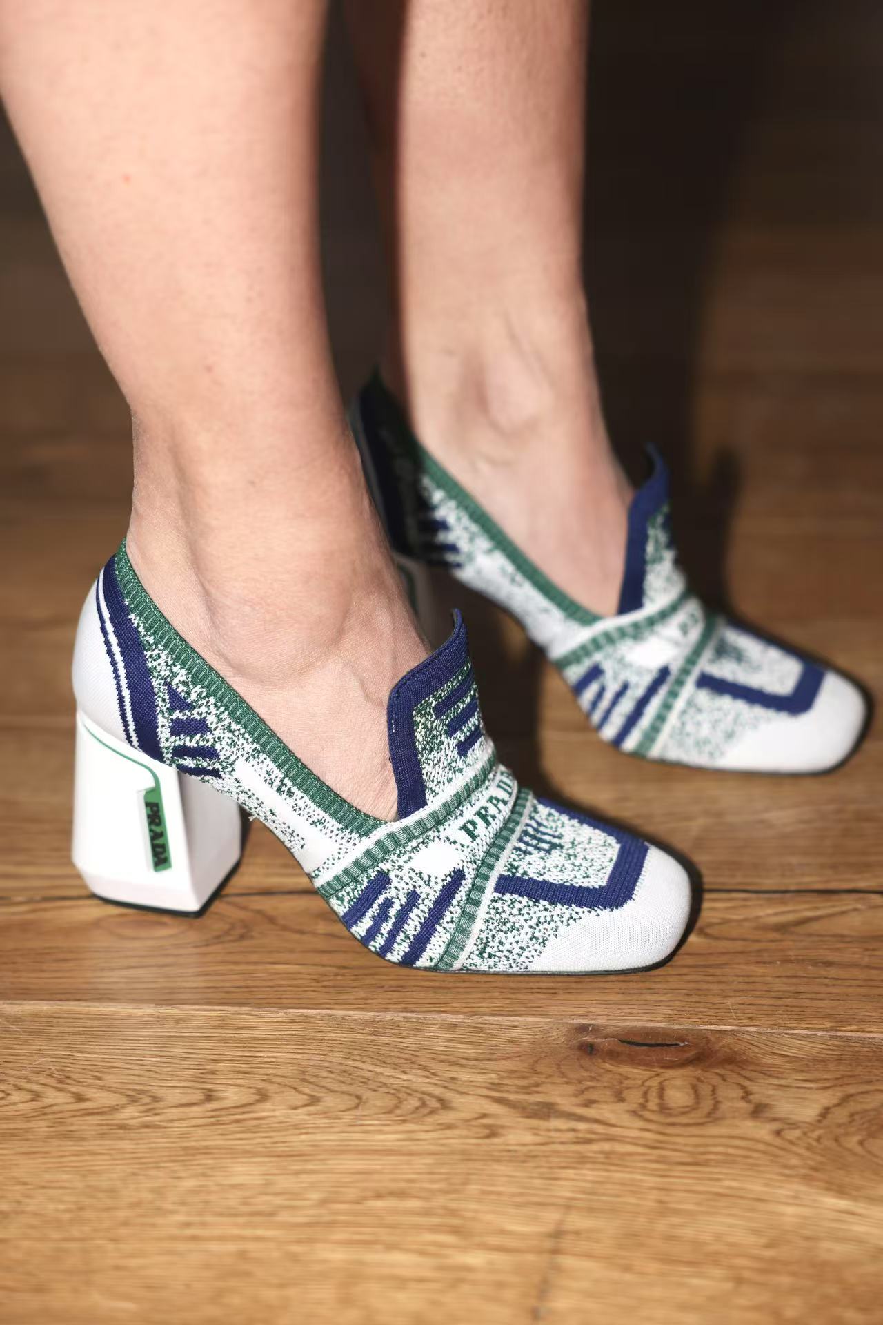 Prada 2019 Runway Tech Knit Heels – FIRE 火